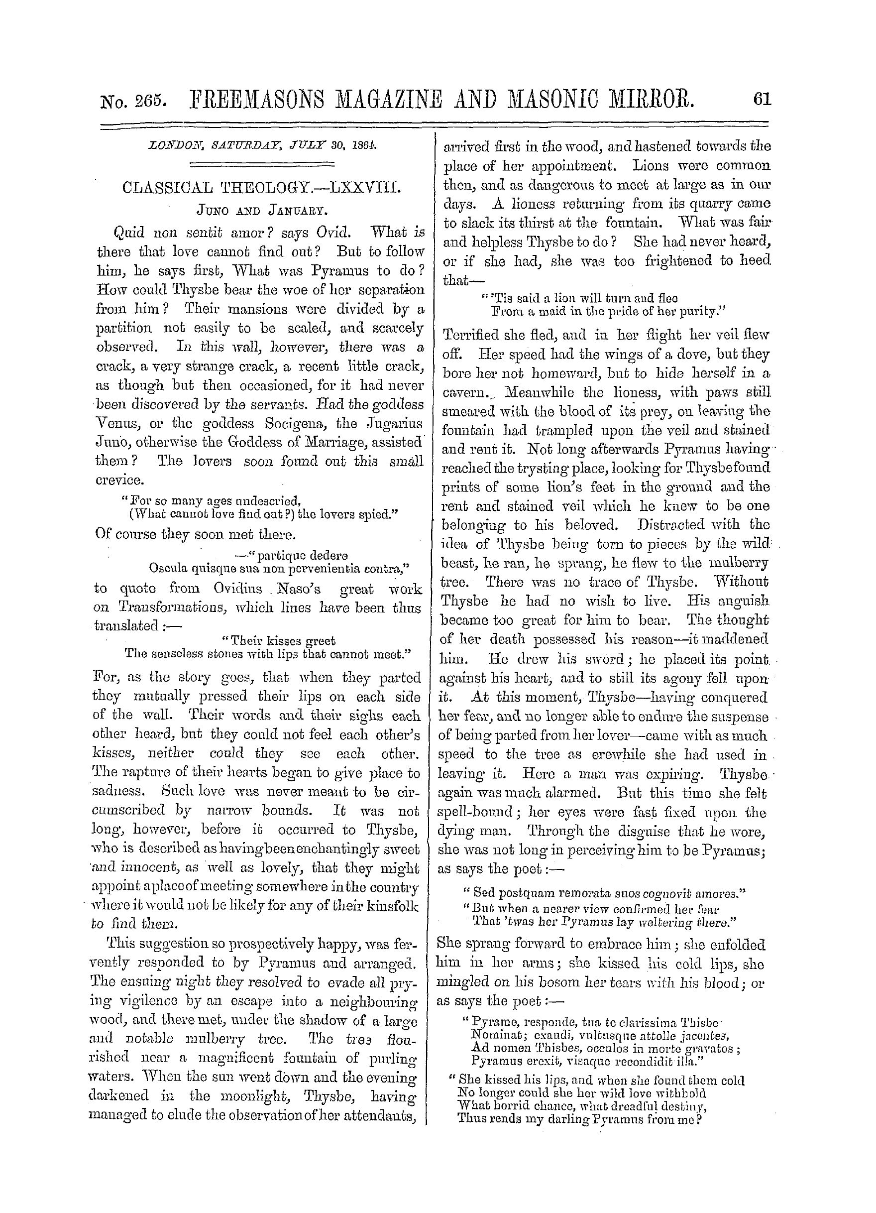 The Freemasons' Monthly Magazine