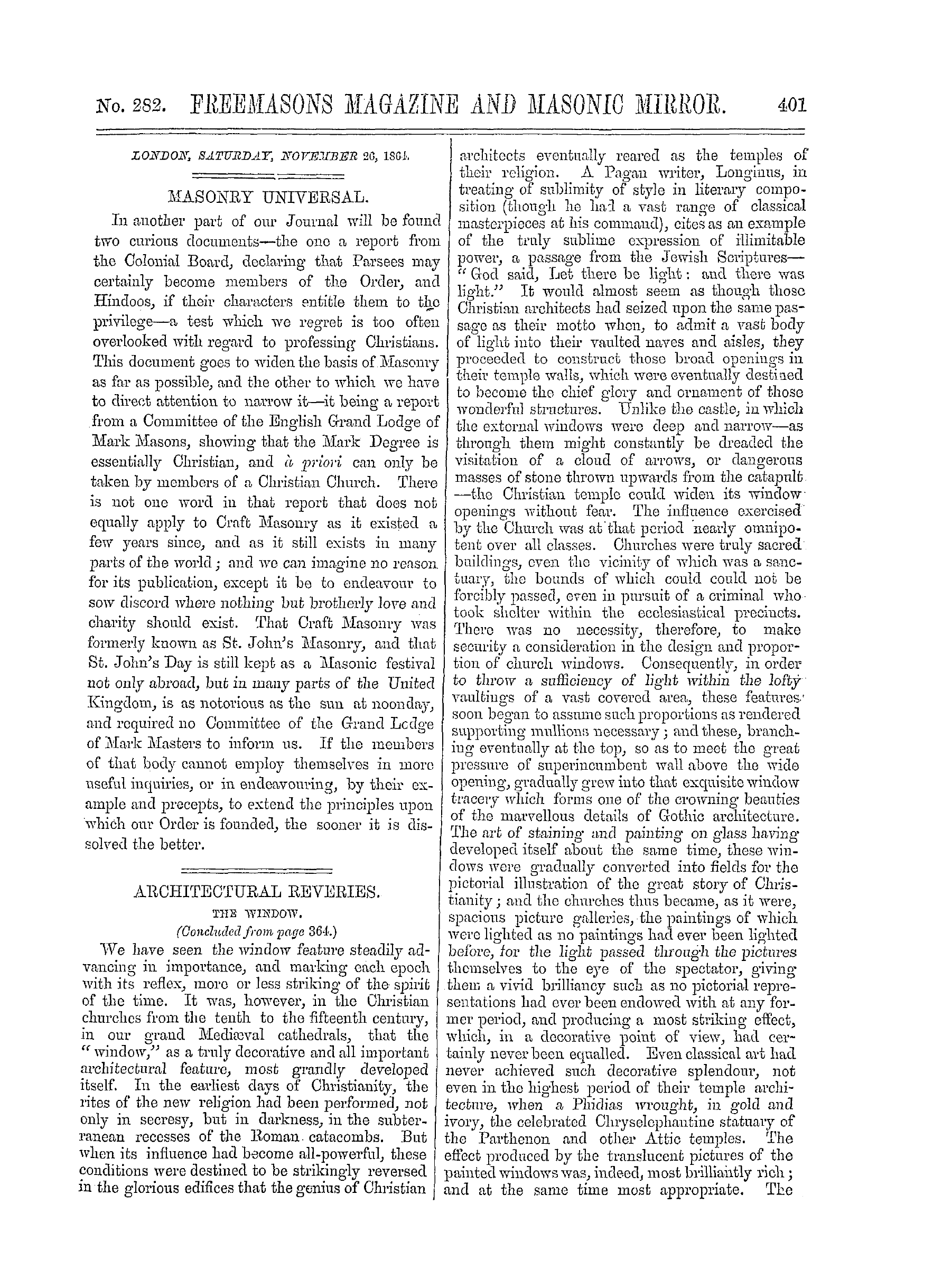 The Freemasons' Monthly Magazine