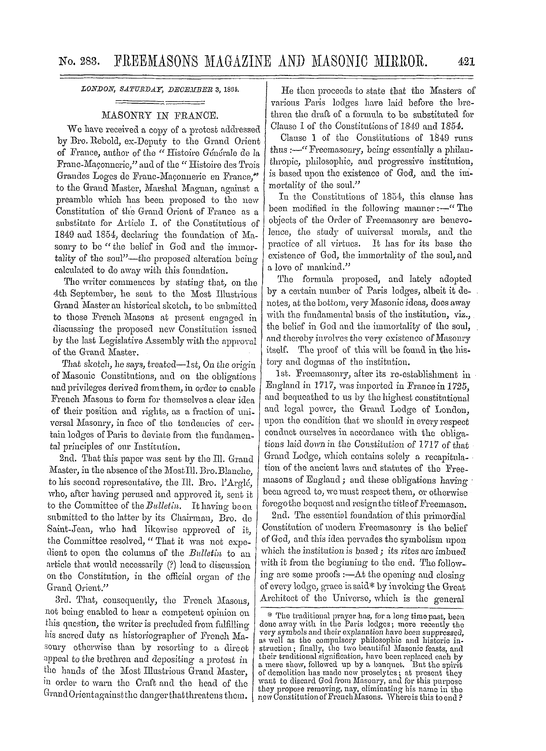 The Freemasons' Monthly Magazine