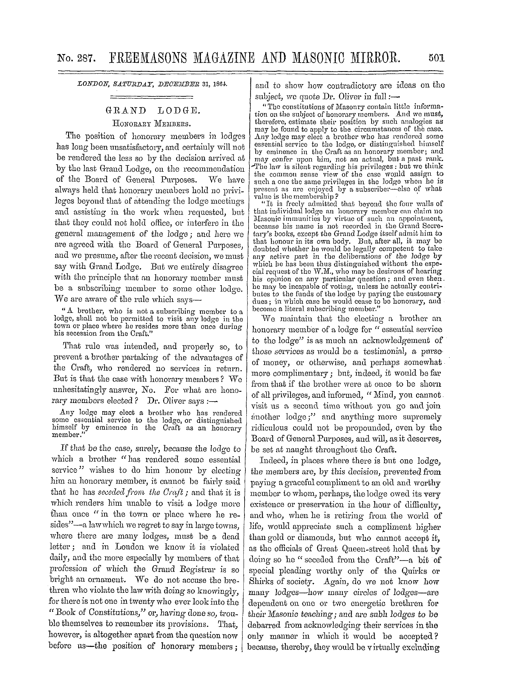 The Freemasons' Monthly Magazine
