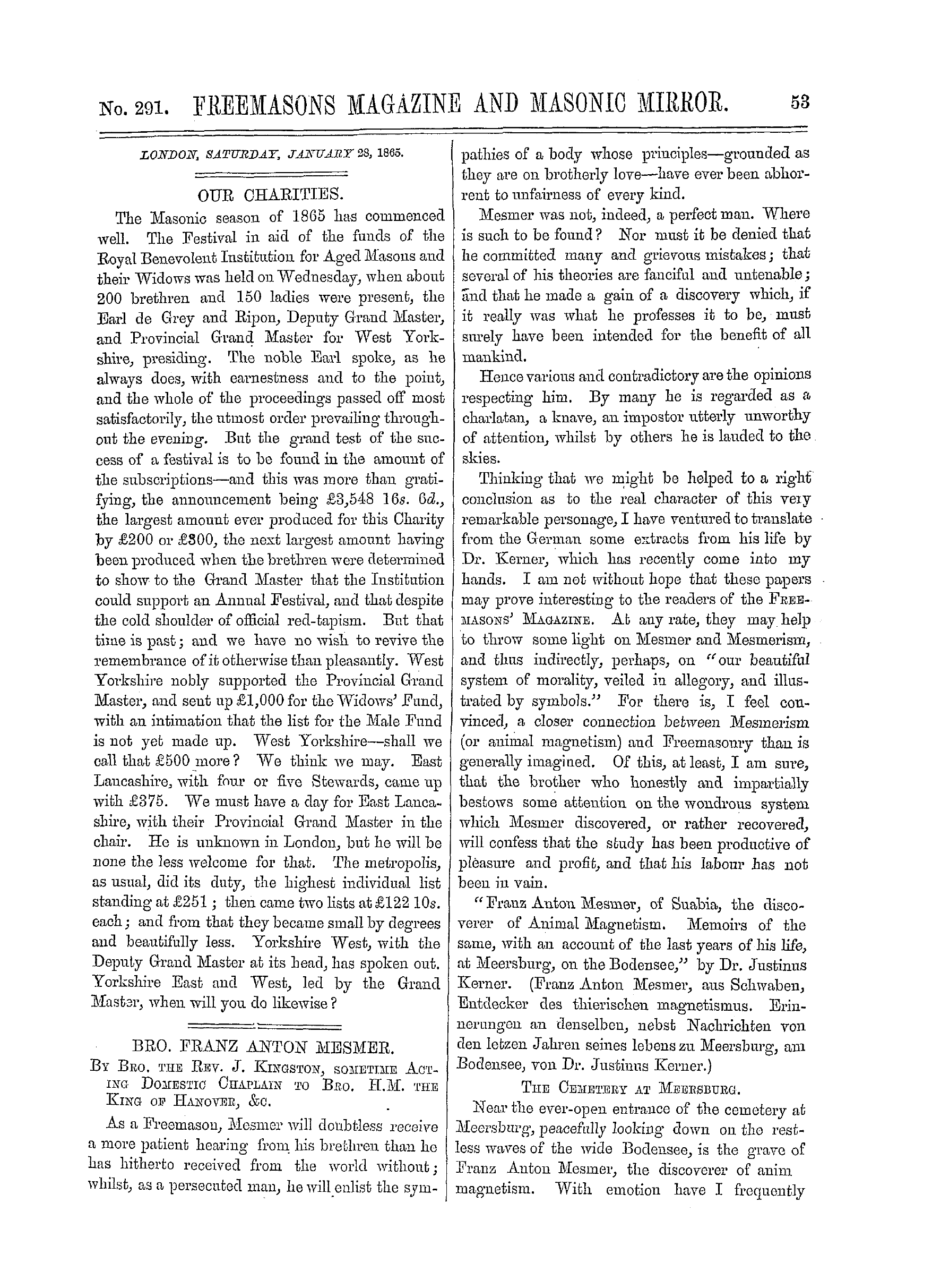 The Freemasons' Monthly Magazine