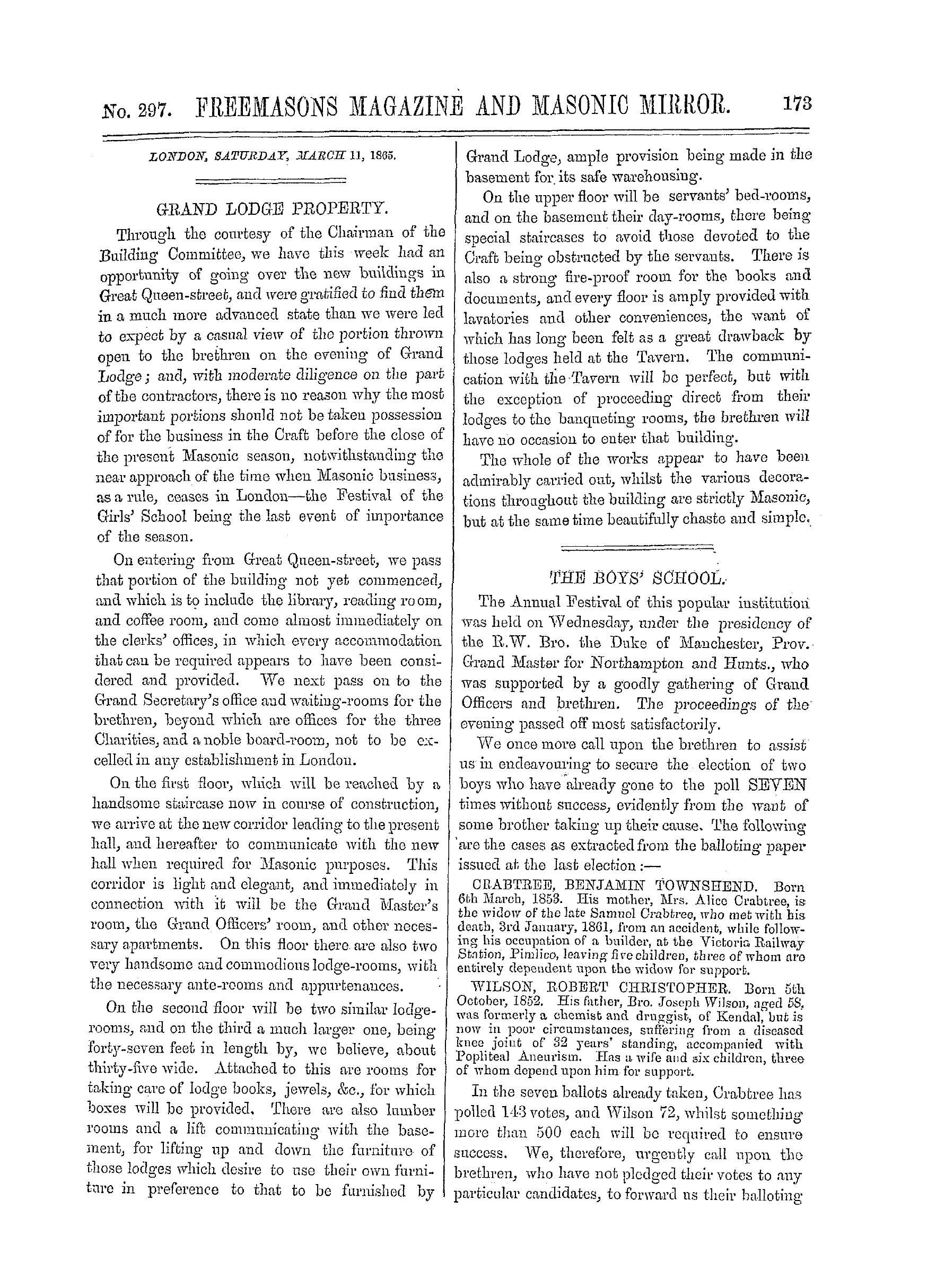 The Freemasons' Monthly Magazine
