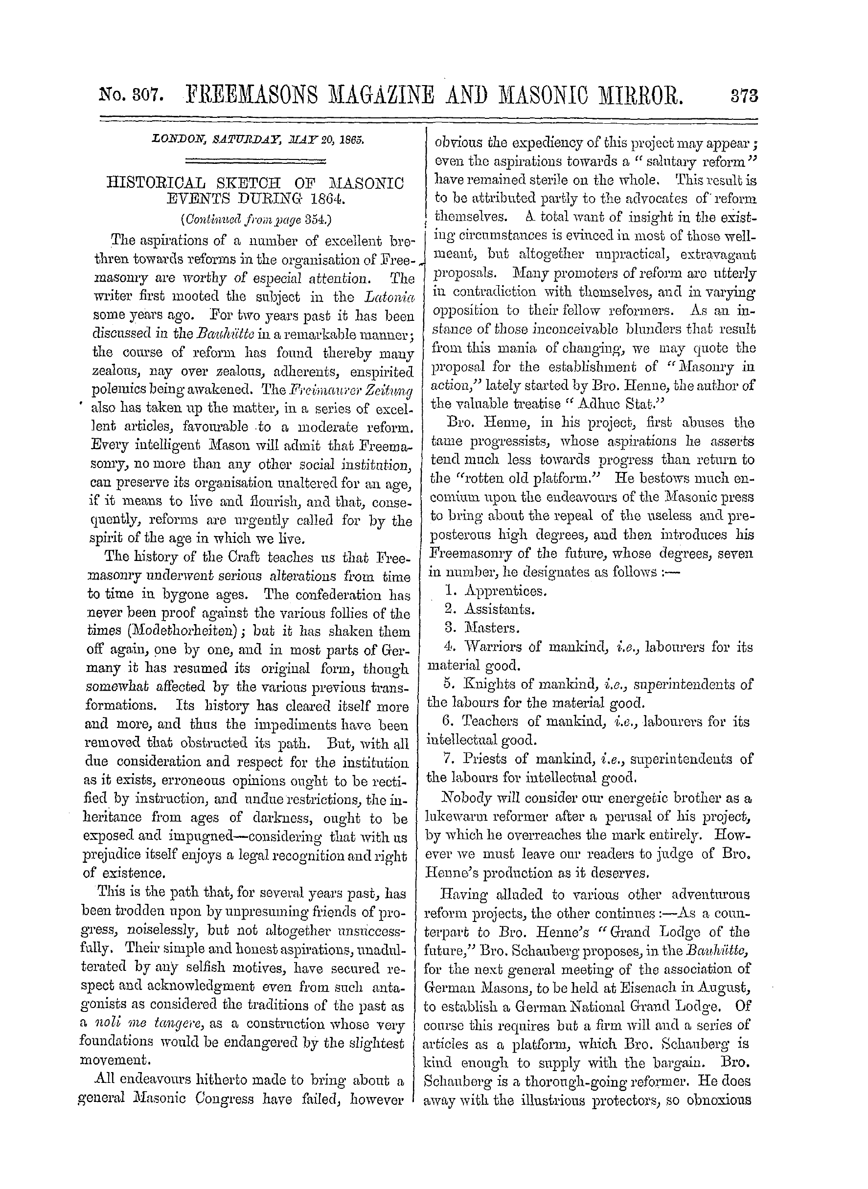 The Freemasons' Monthly Magazine