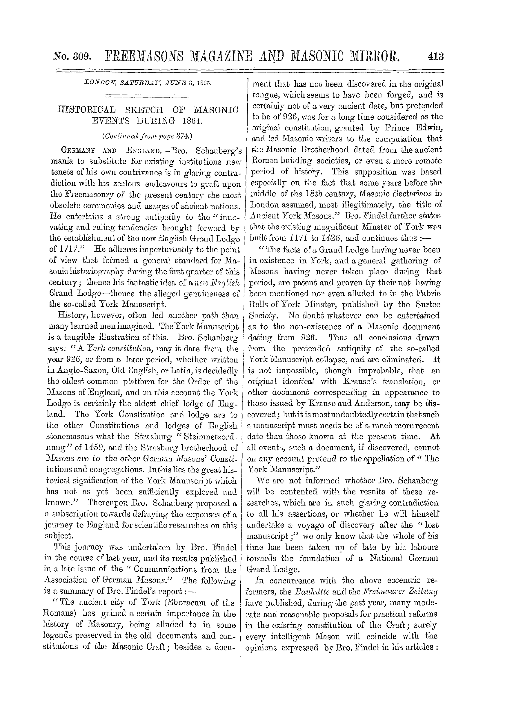 The Freemasons' Monthly Magazine