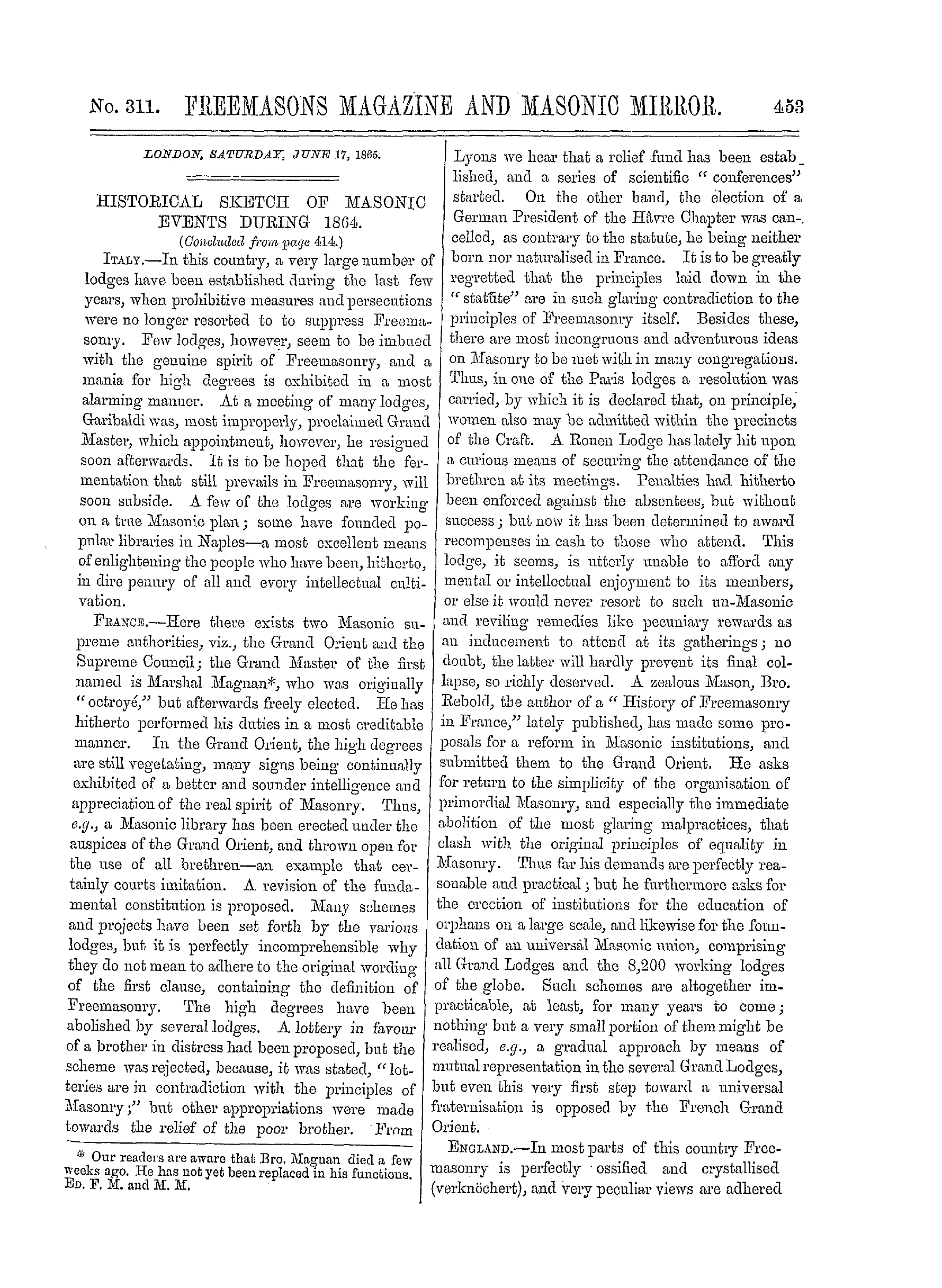 The Freemasons' Monthly Magazine