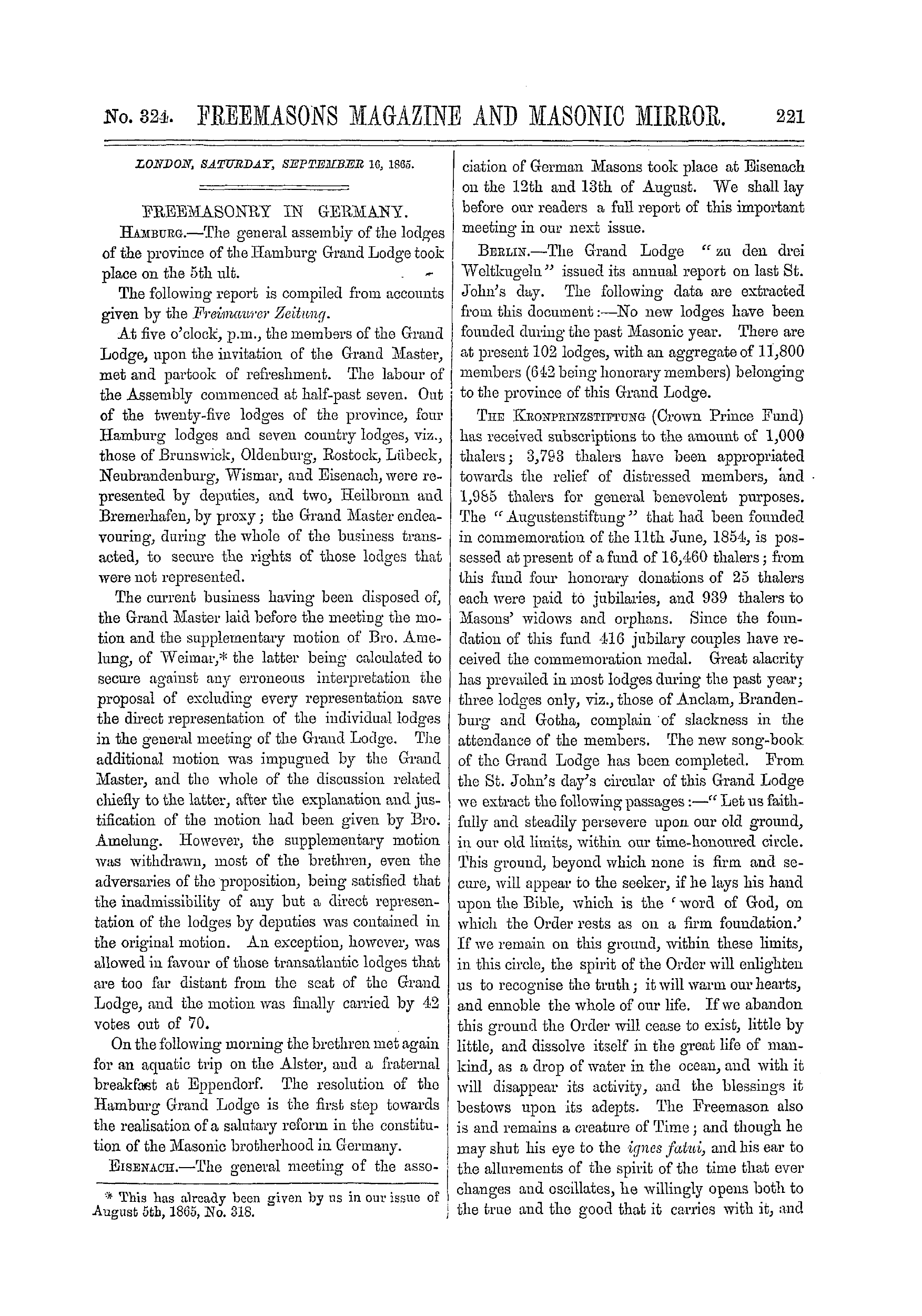 The Freemasons' Monthly Magazine