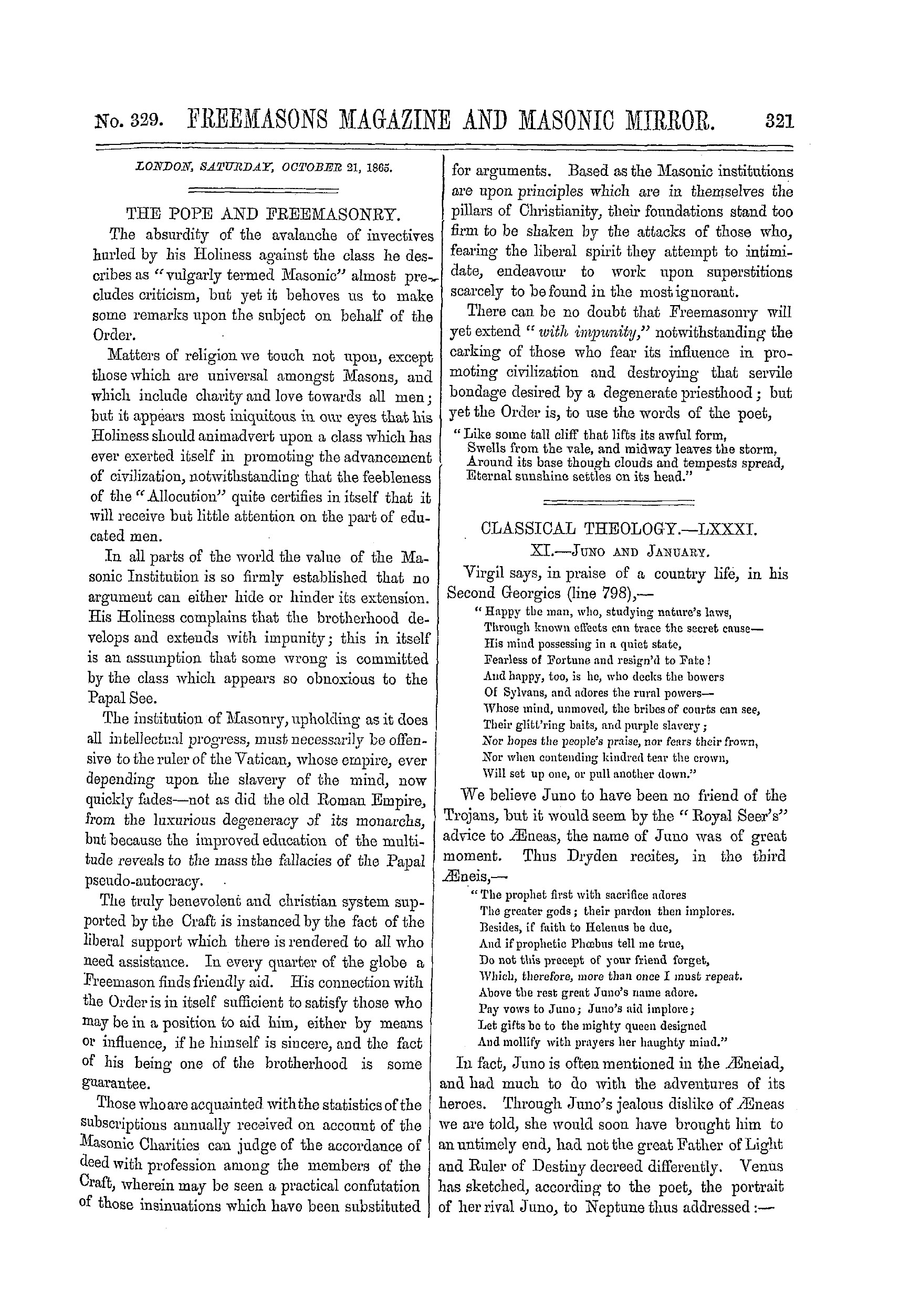 The Freemasons' Monthly Magazine
