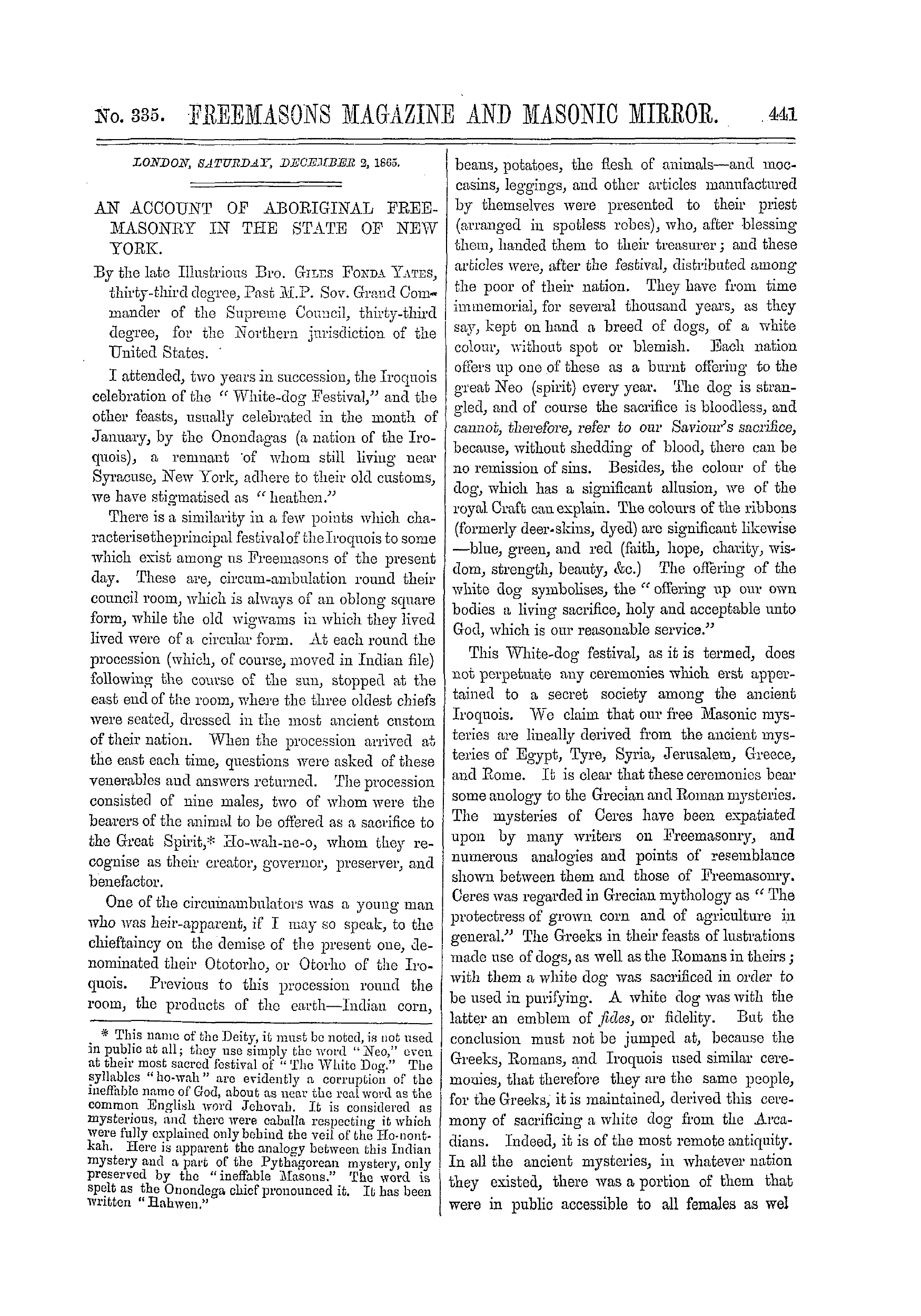 The Freemasons' Monthly Magazine