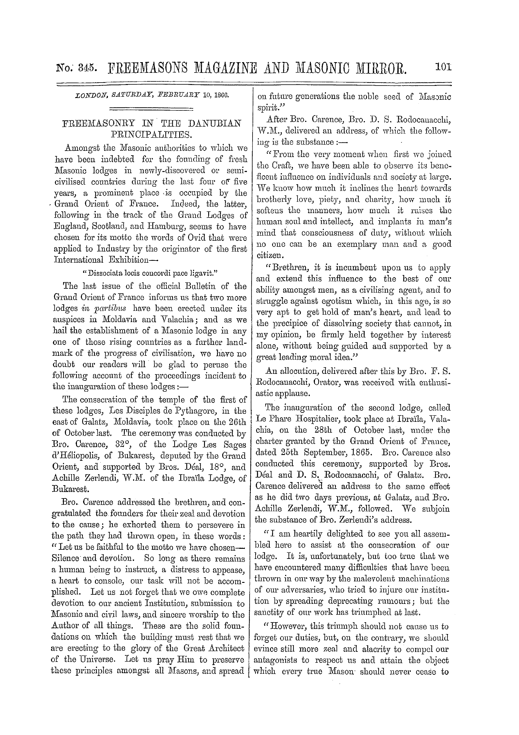 The Freemasons' Monthly Magazine