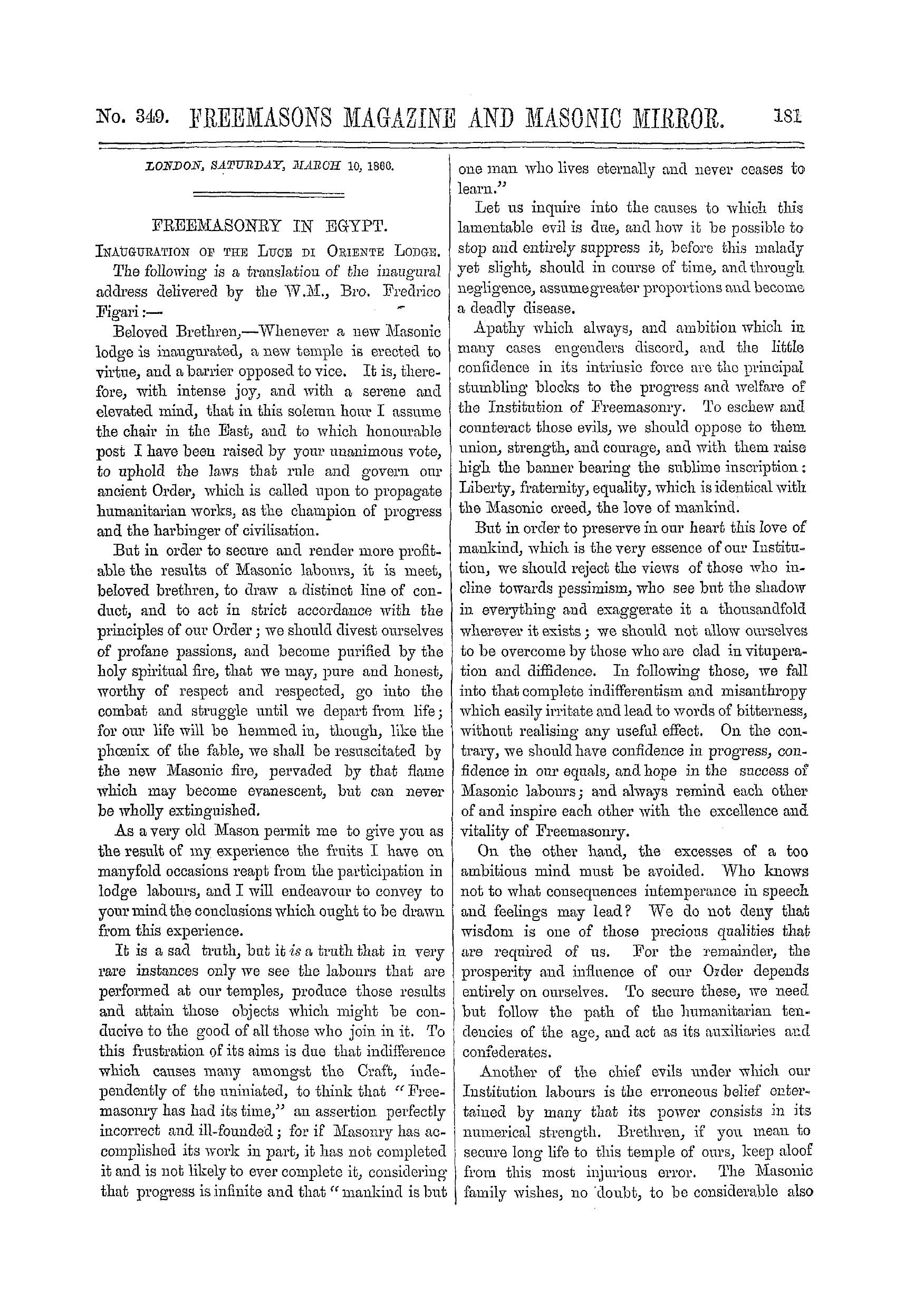 The Freemasons' Monthly Magazine