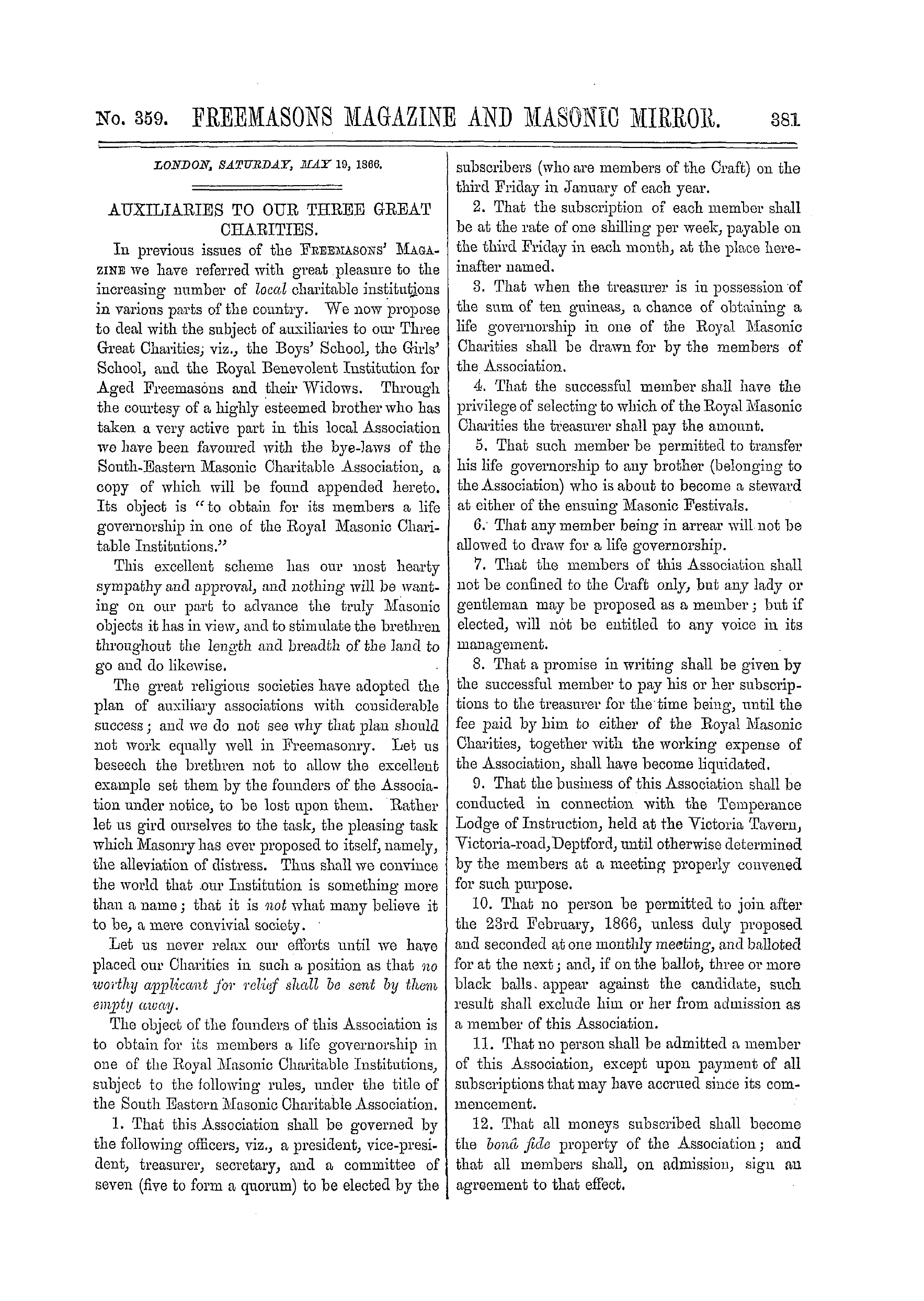 The Freemasons' Monthly Magazine