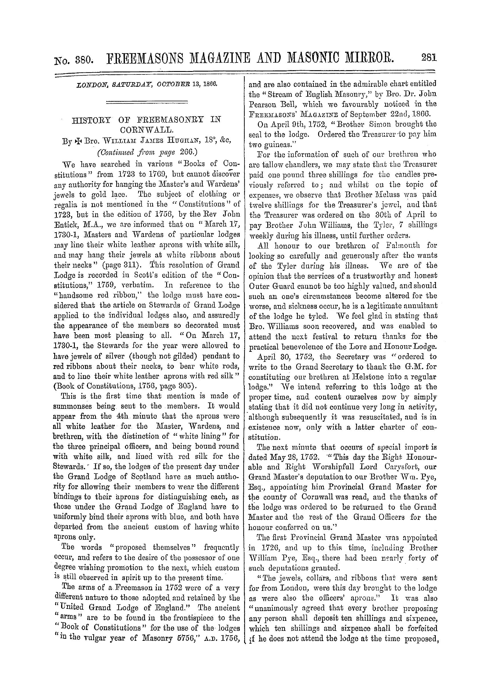 The Freemasons' Monthly Magazine