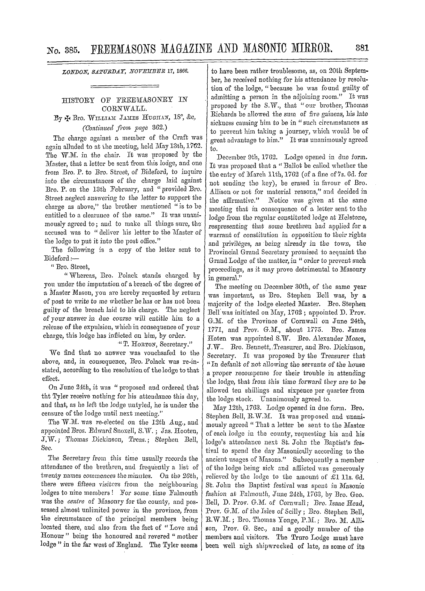 The Freemasons' Monthly Magazine
