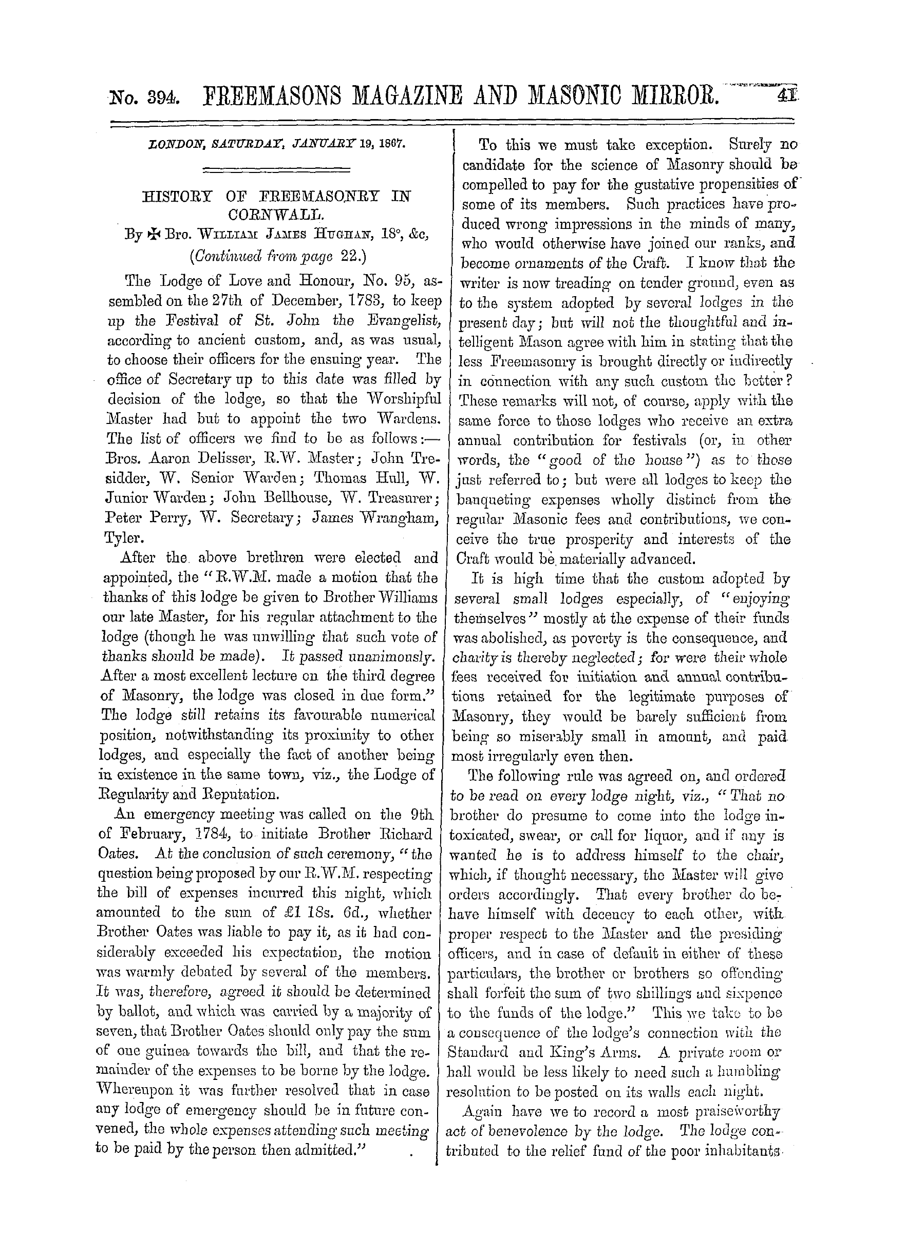 The Freemasons' Monthly Magazine