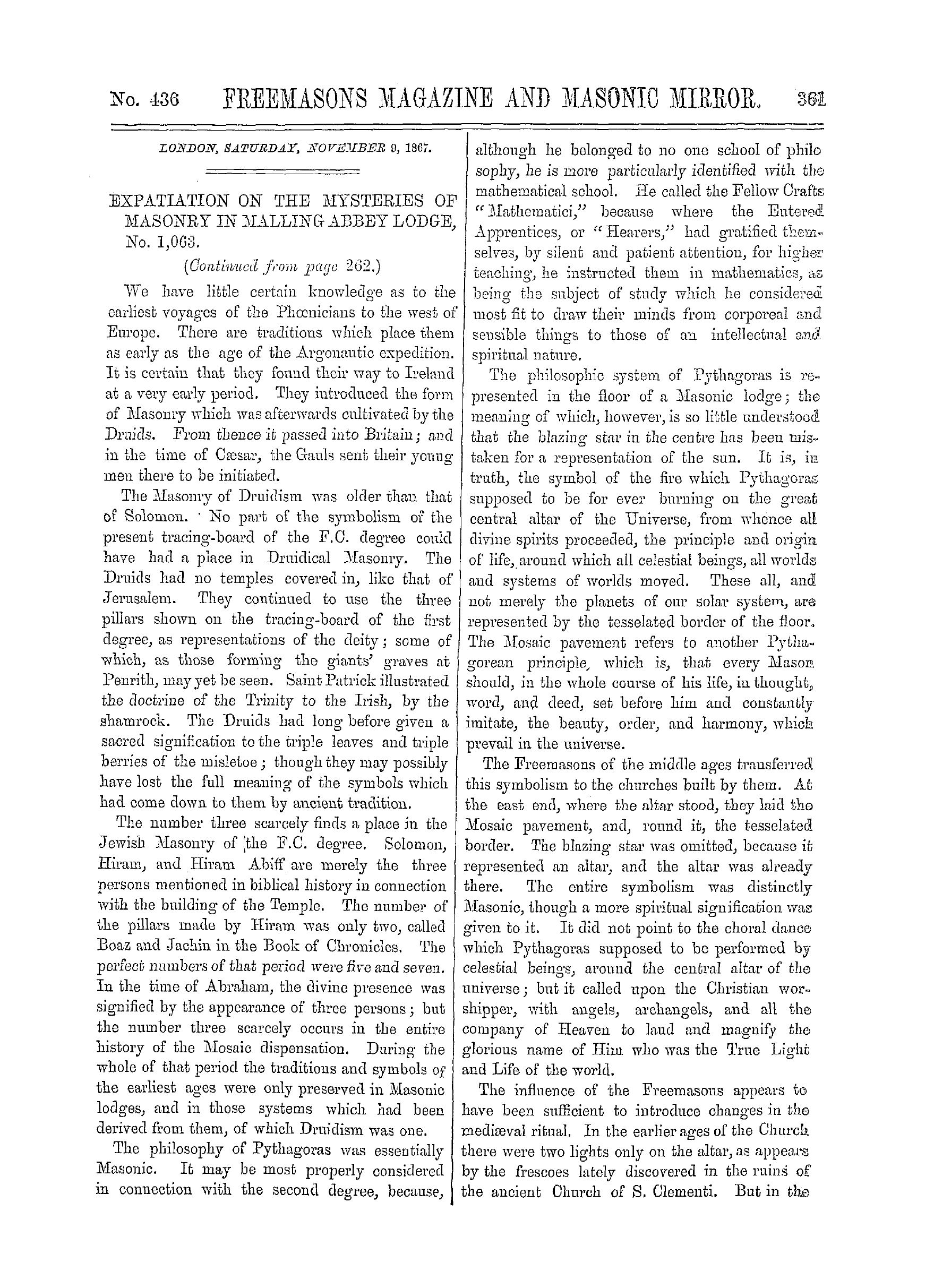 The Freemasons' Monthly Magazine
