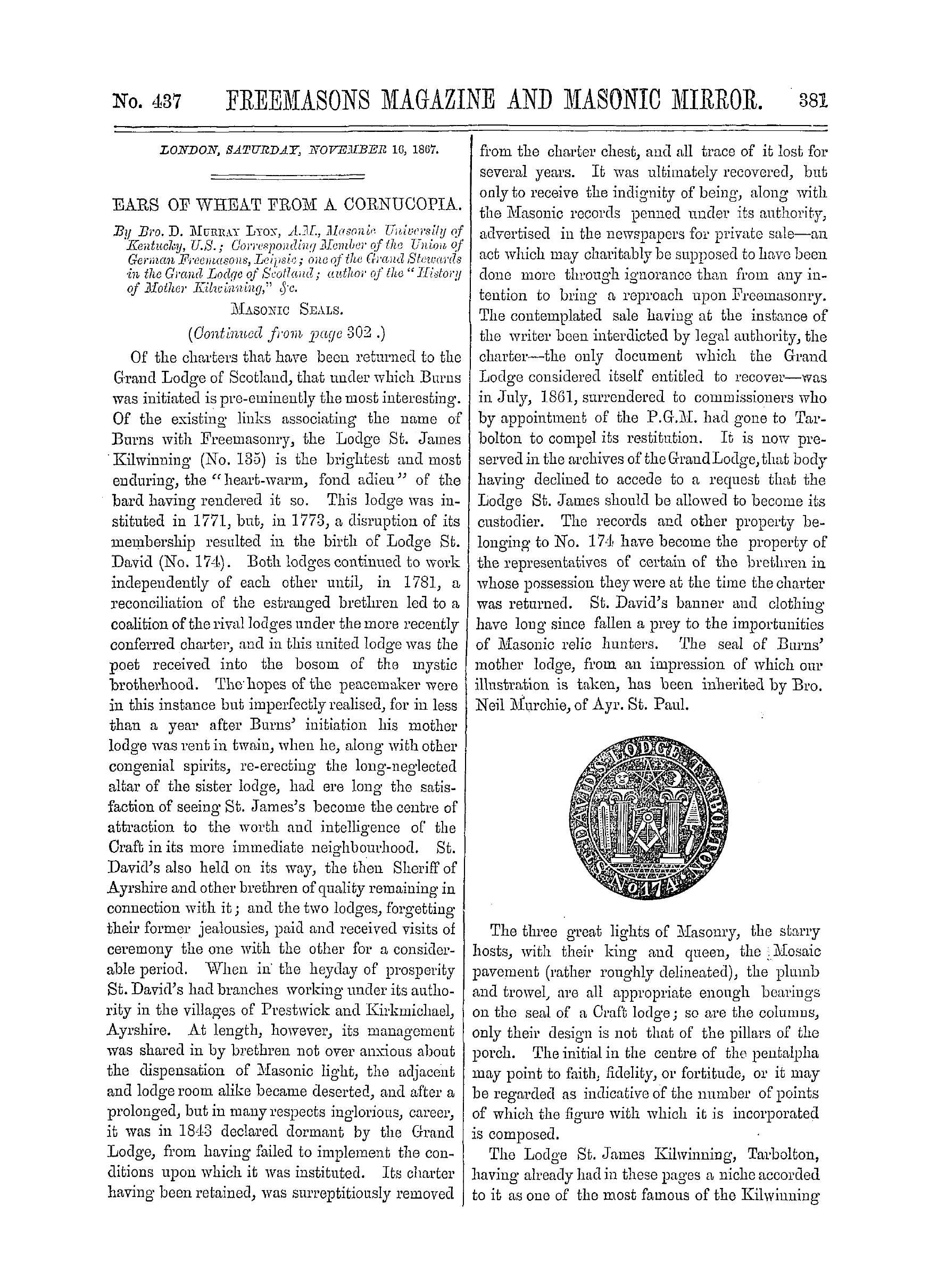 The Freemasons' Monthly Magazine