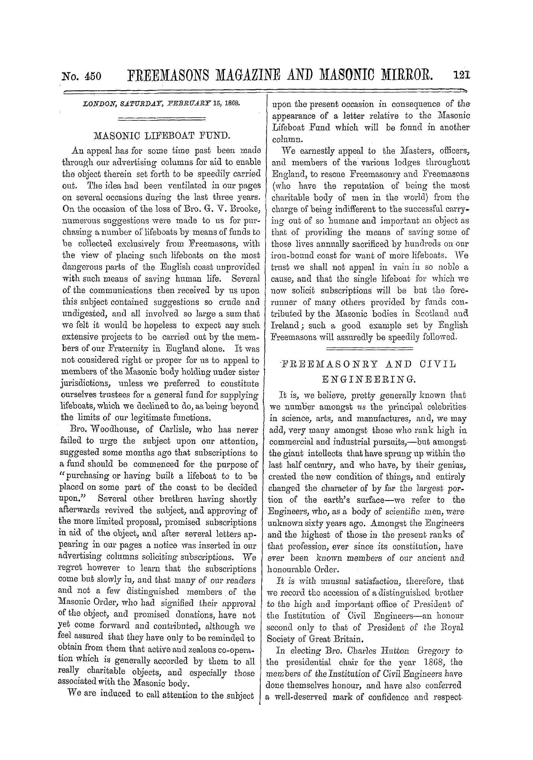 The Freemasons' Monthly Magazine