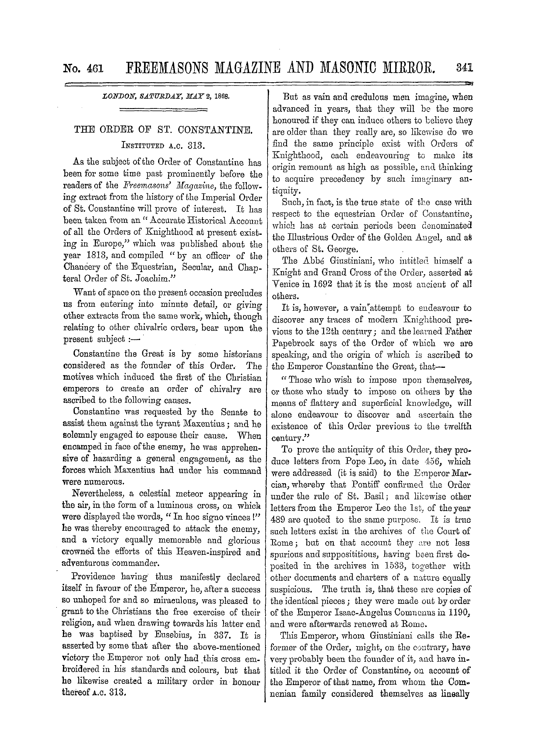 The Freemasons' Monthly Magazine