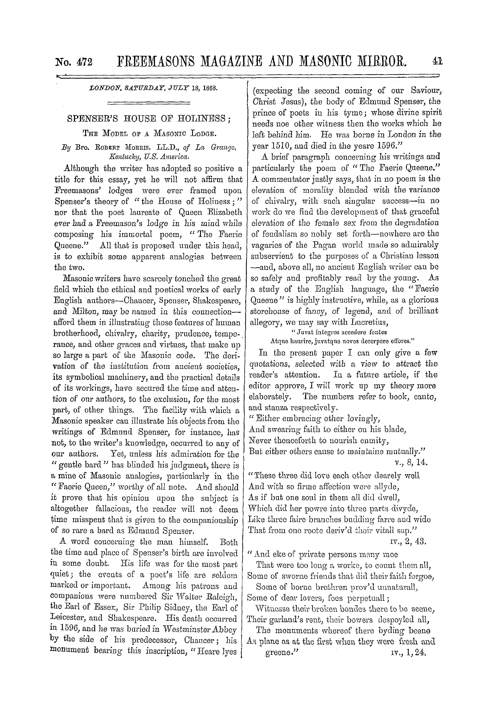 The Freemasons' Monthly Magazine