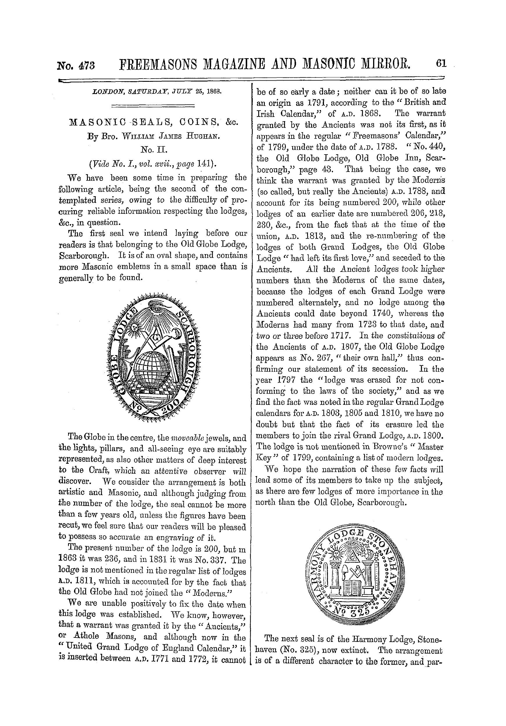 The Freemasons' Monthly Magazine