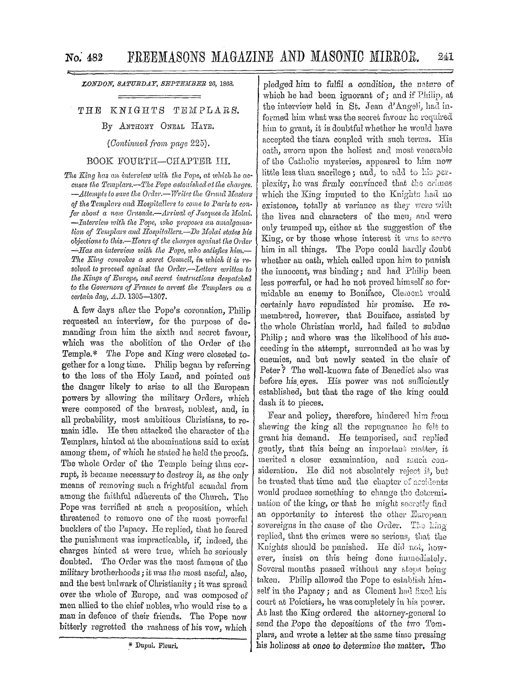 The Freemasons' Monthly Magazine