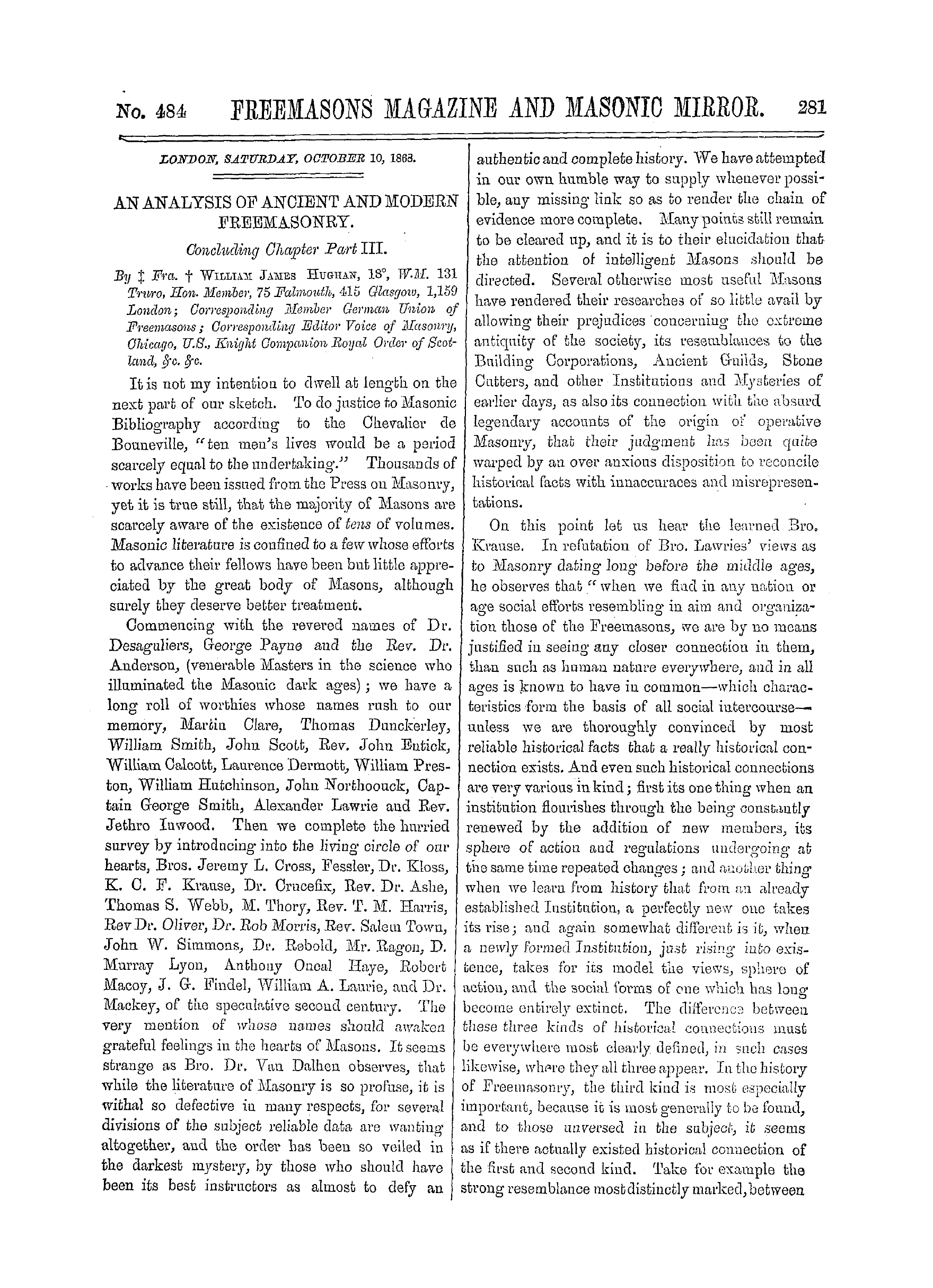 The Freemasons' Monthly Magazine