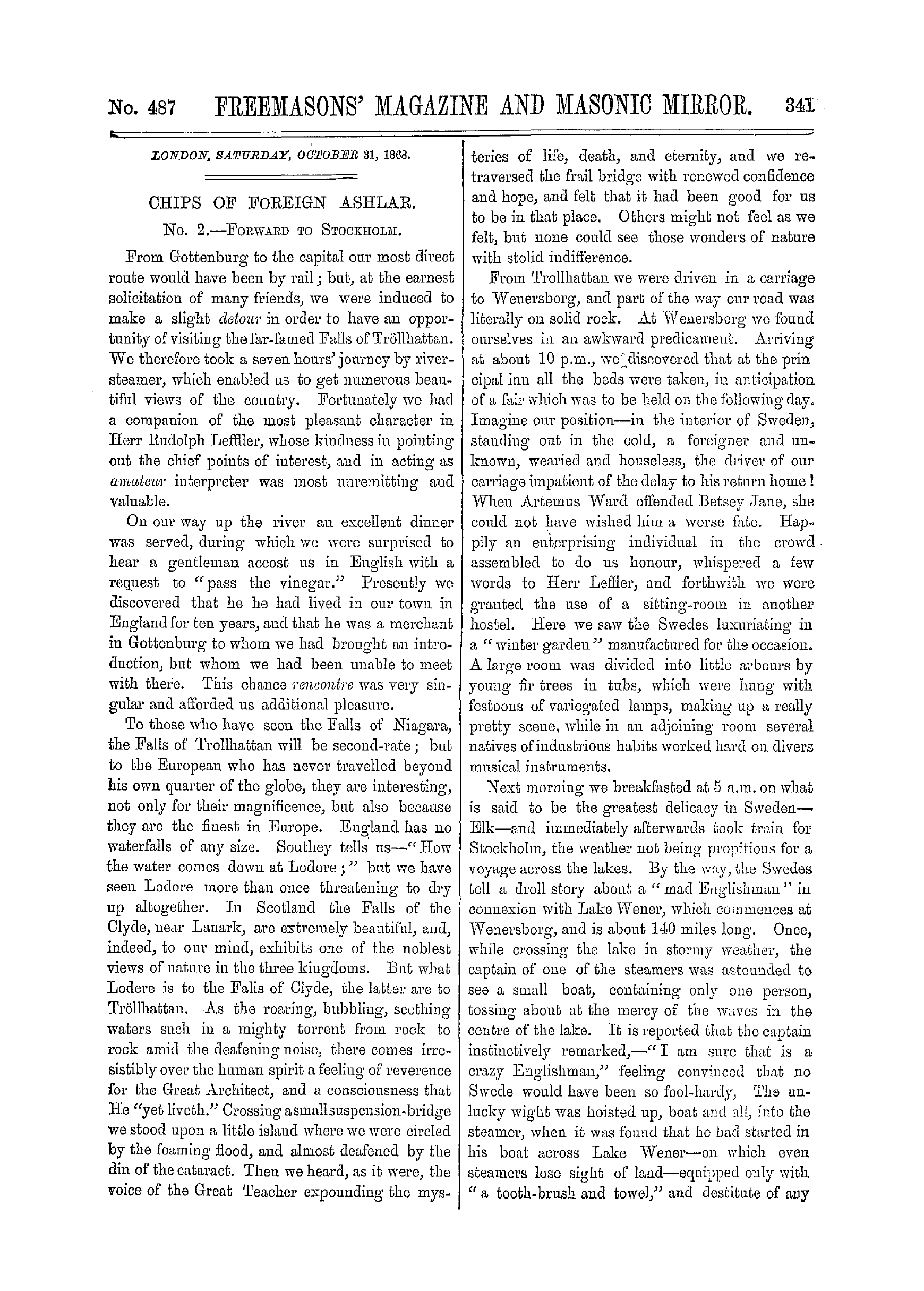 The Freemasons' Monthly Magazine