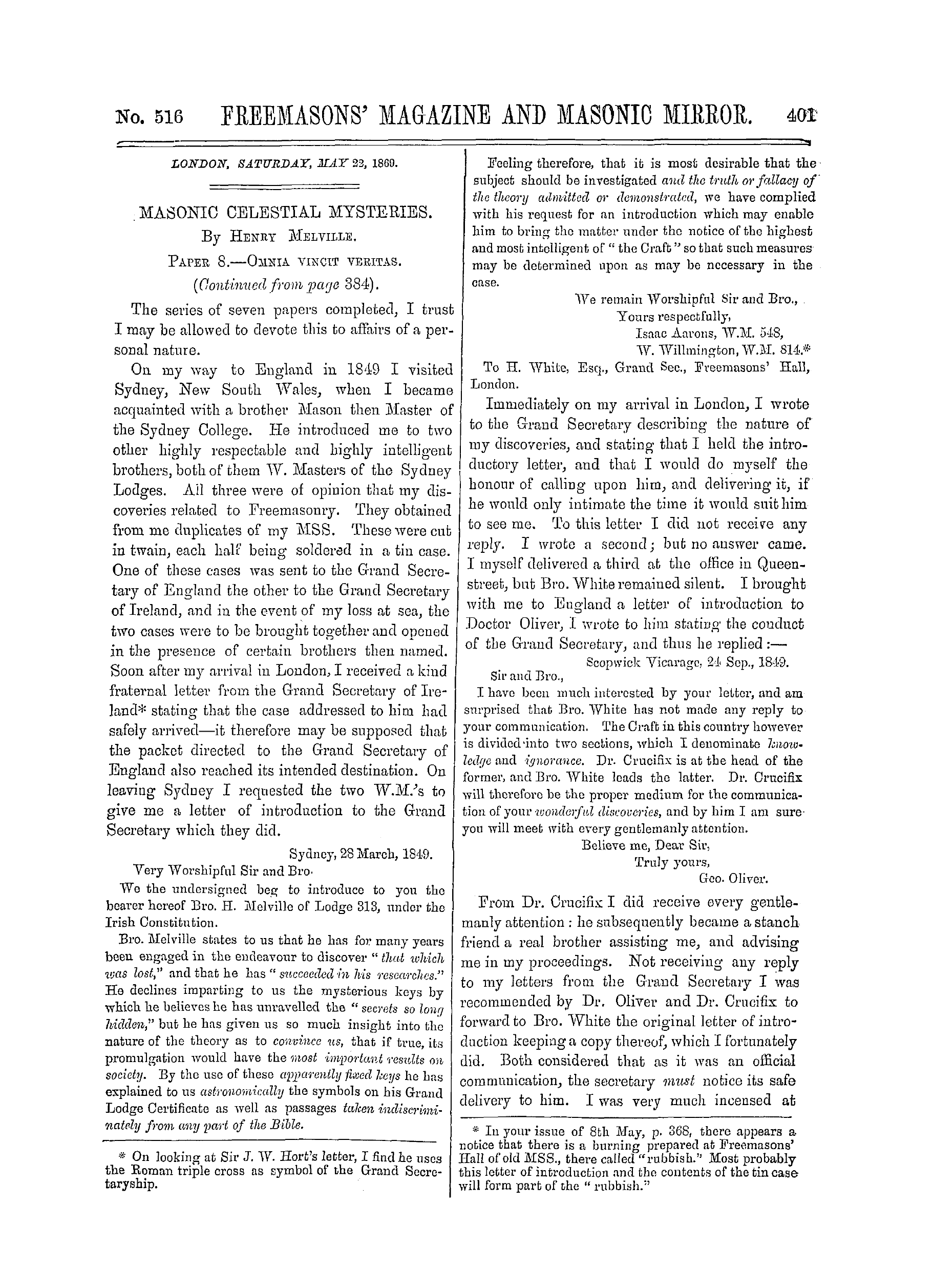 The Freemasons' Monthly Magazine