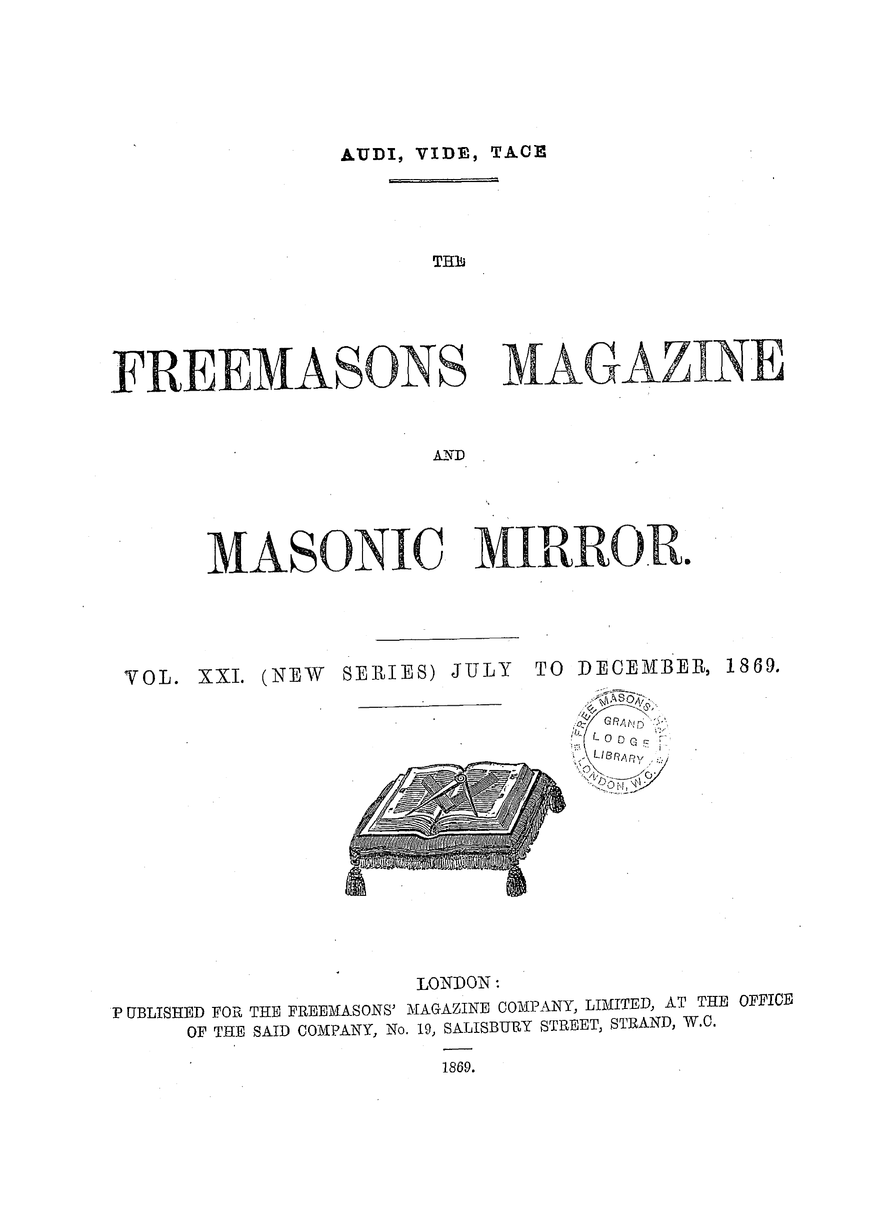 The Freemasons' Monthly Magazine