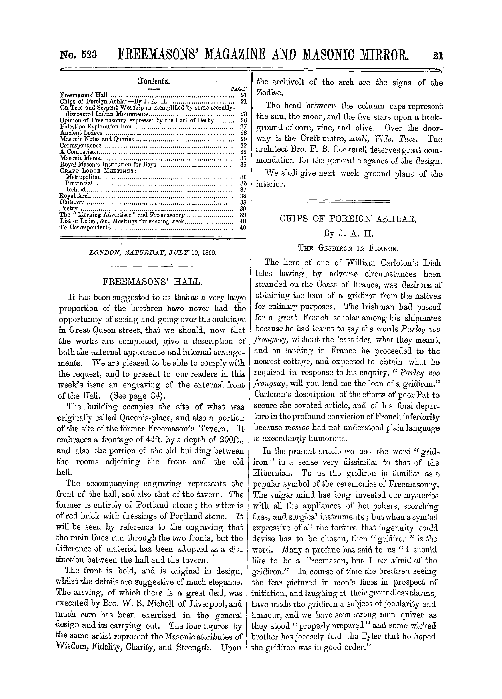 The Freemasons' Monthly Magazine