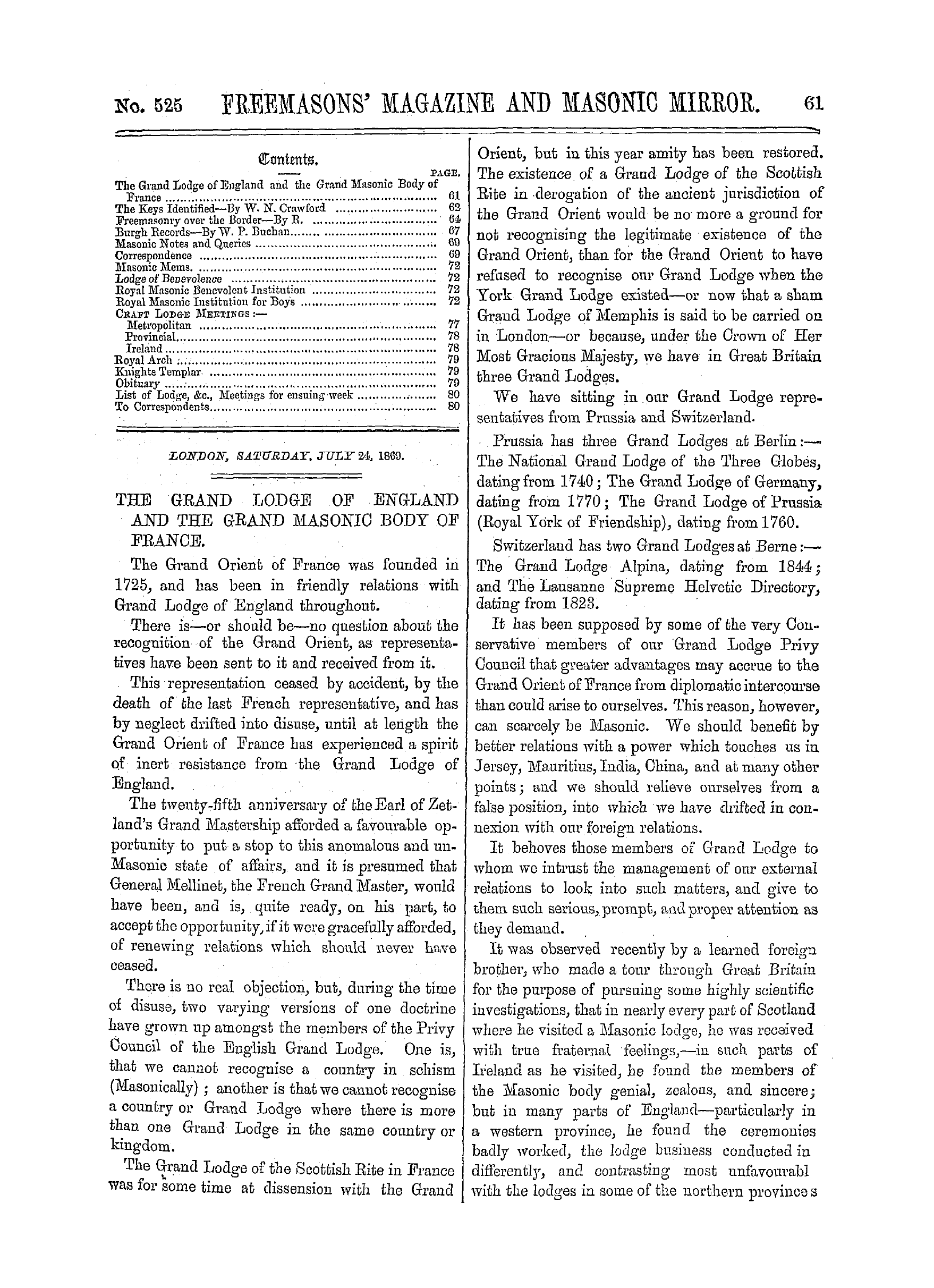 The Freemasons' Monthly Magazine