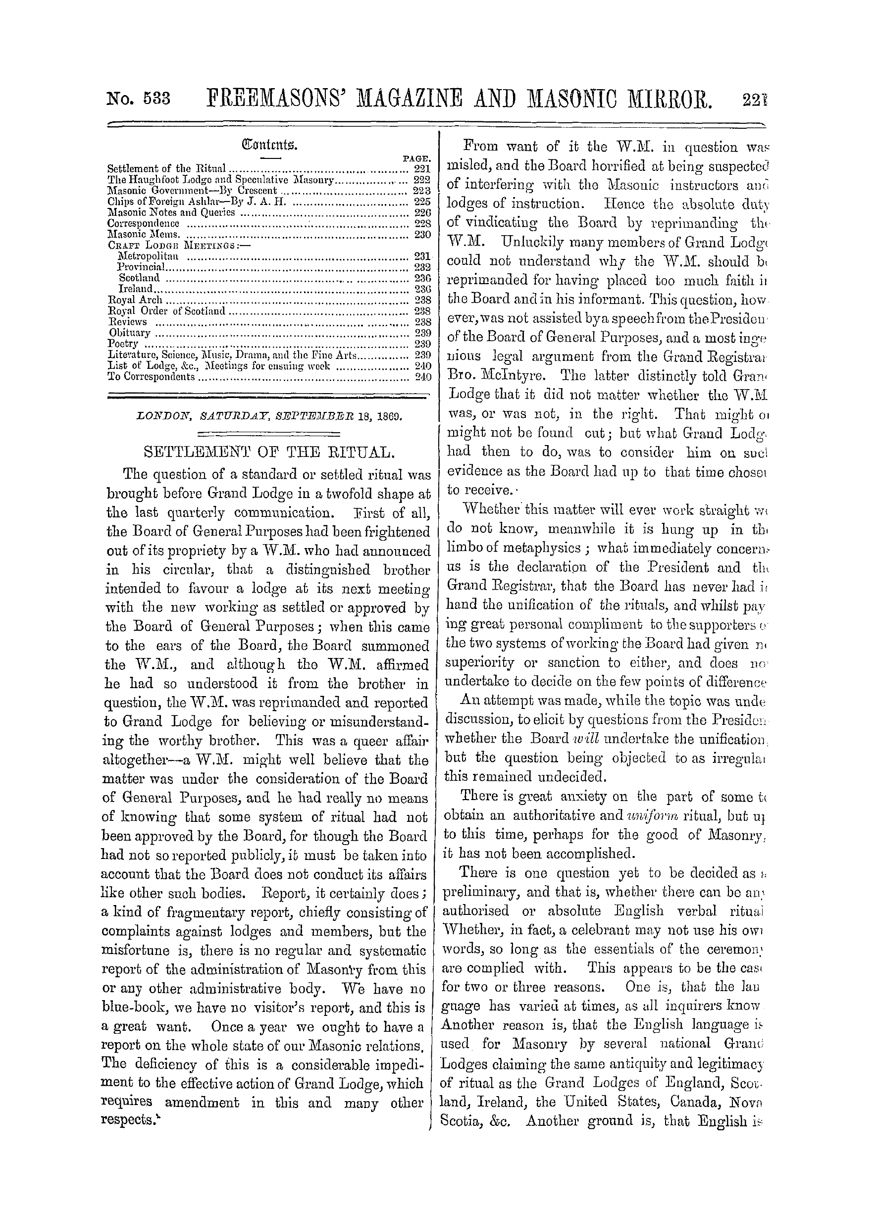 The Freemasons' Monthly Magazine