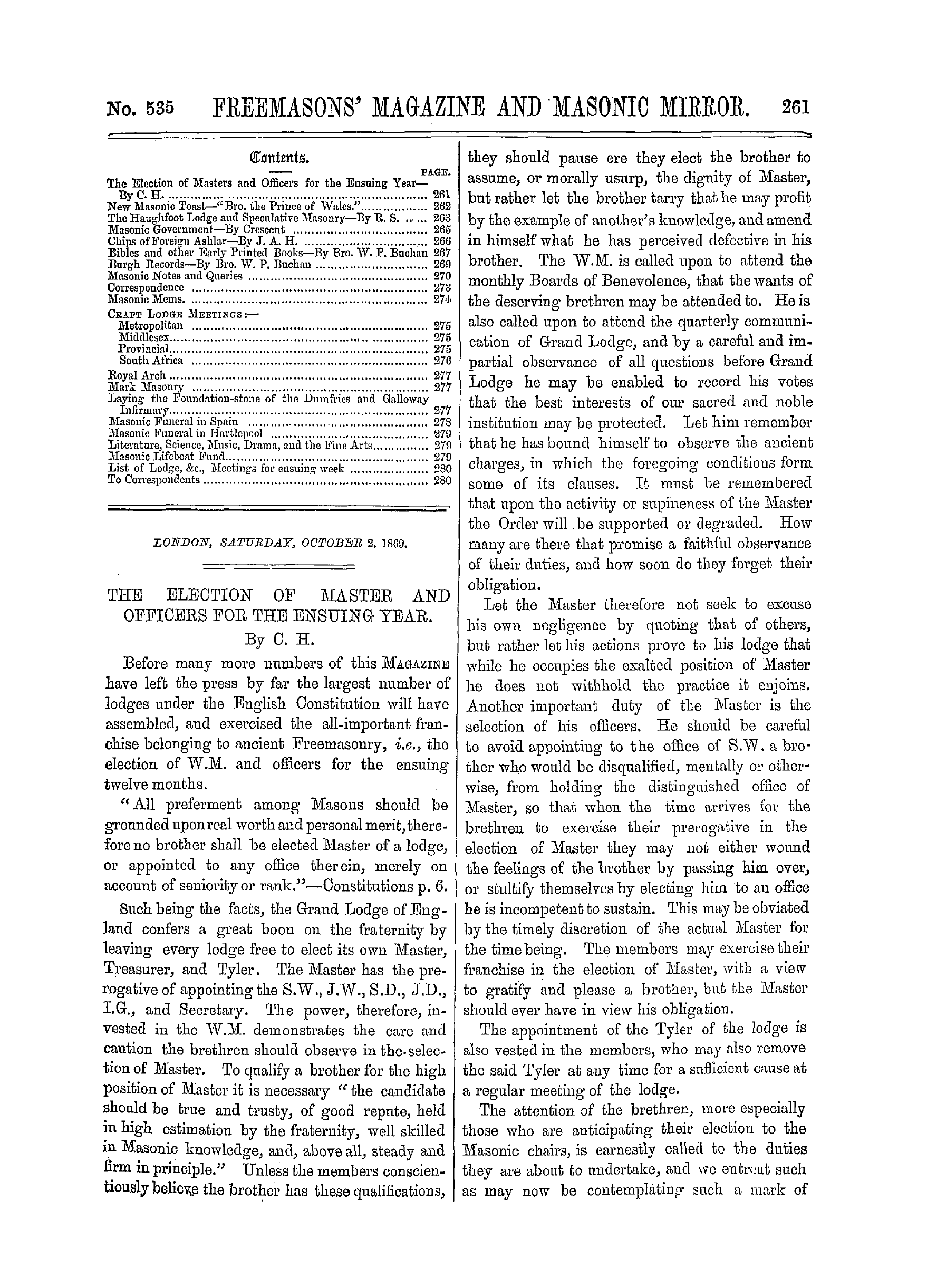 The Freemasons' Monthly Magazine