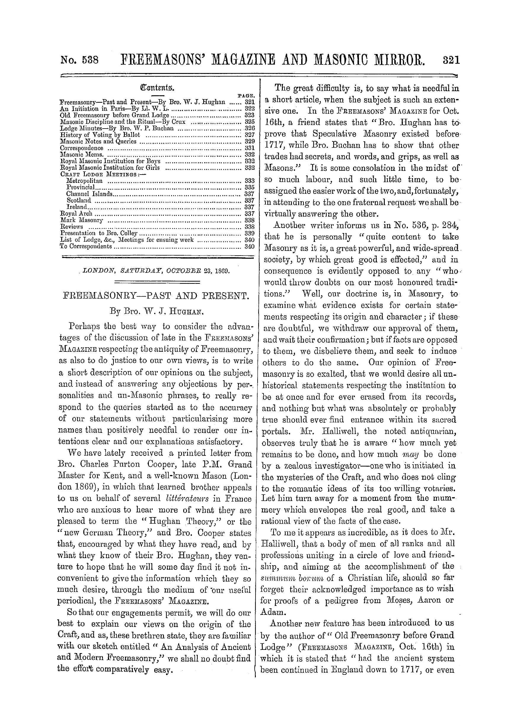 The Freemasons' Monthly Magazine