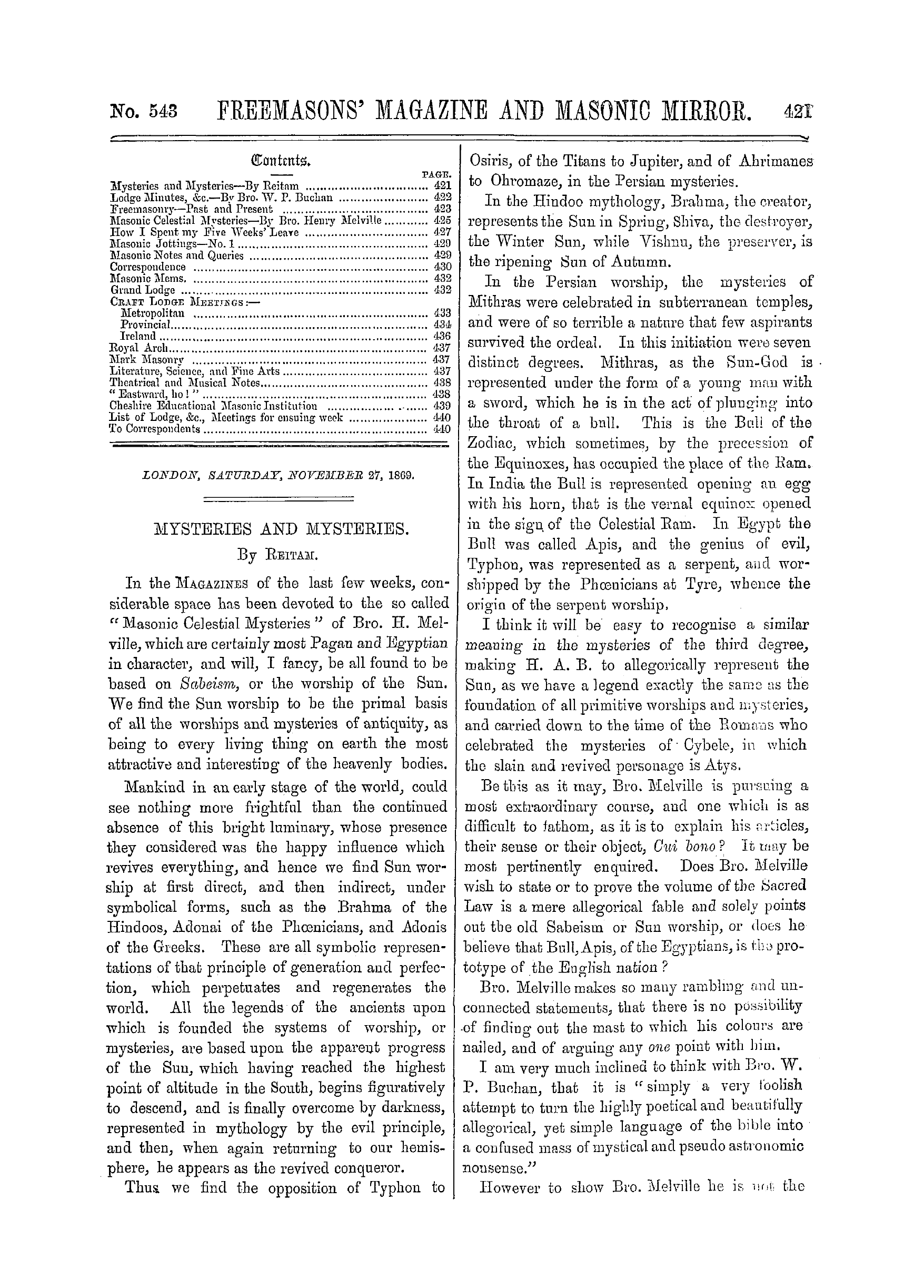 The Freemasons' Monthly Magazine