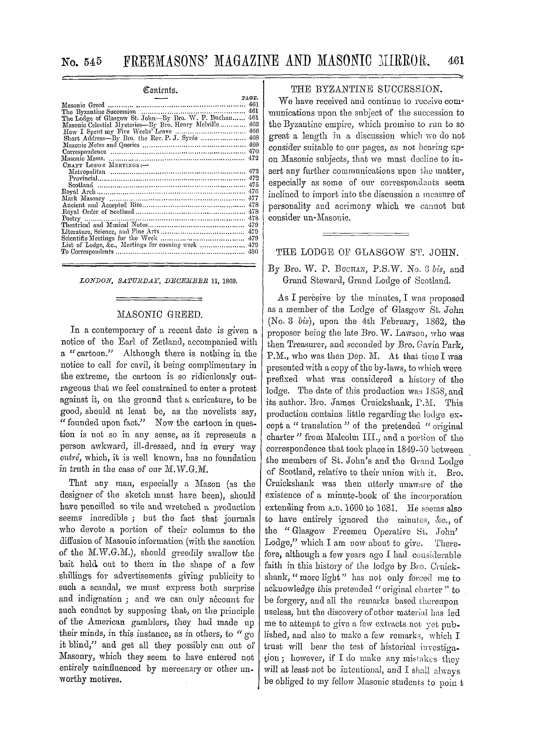The Freemasons' Monthly Magazine