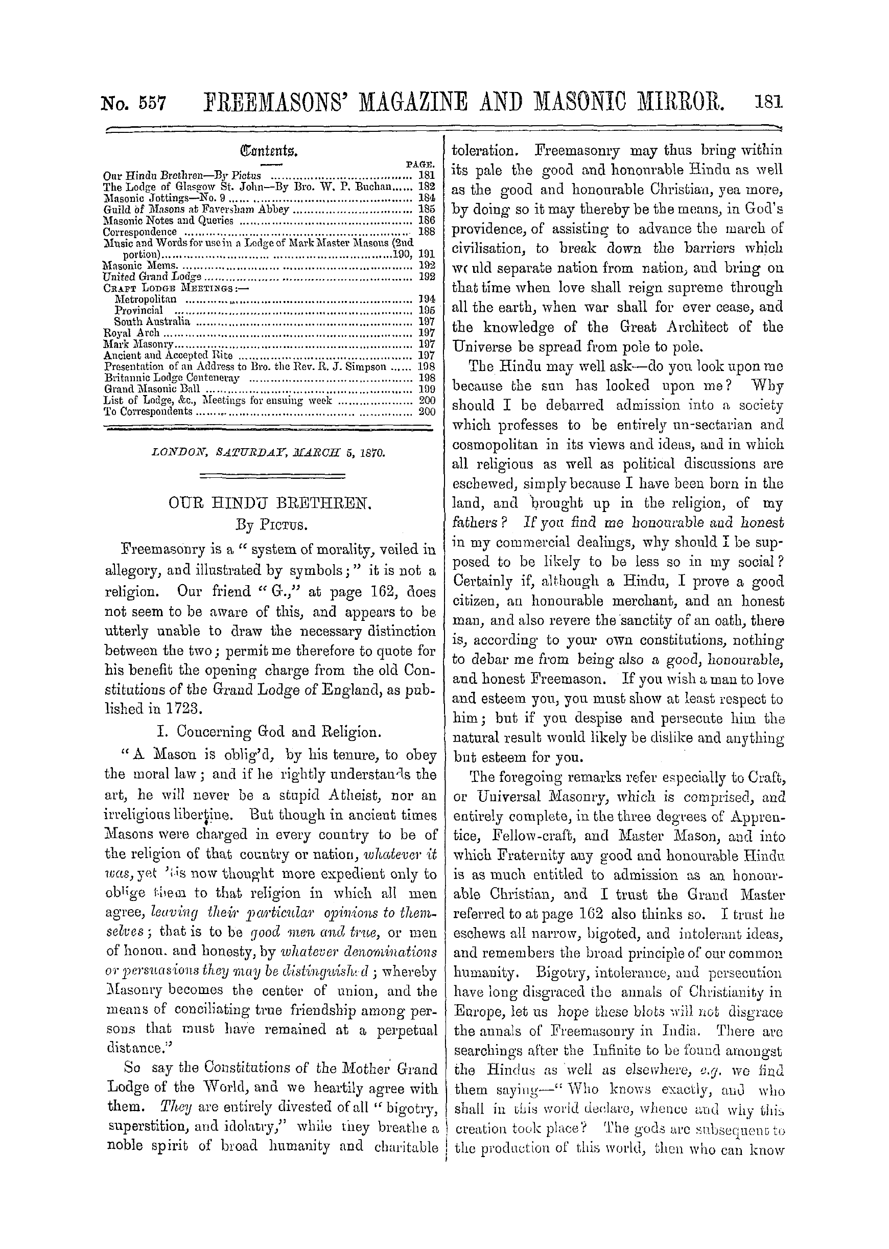 The Freemasons' Monthly Magazine