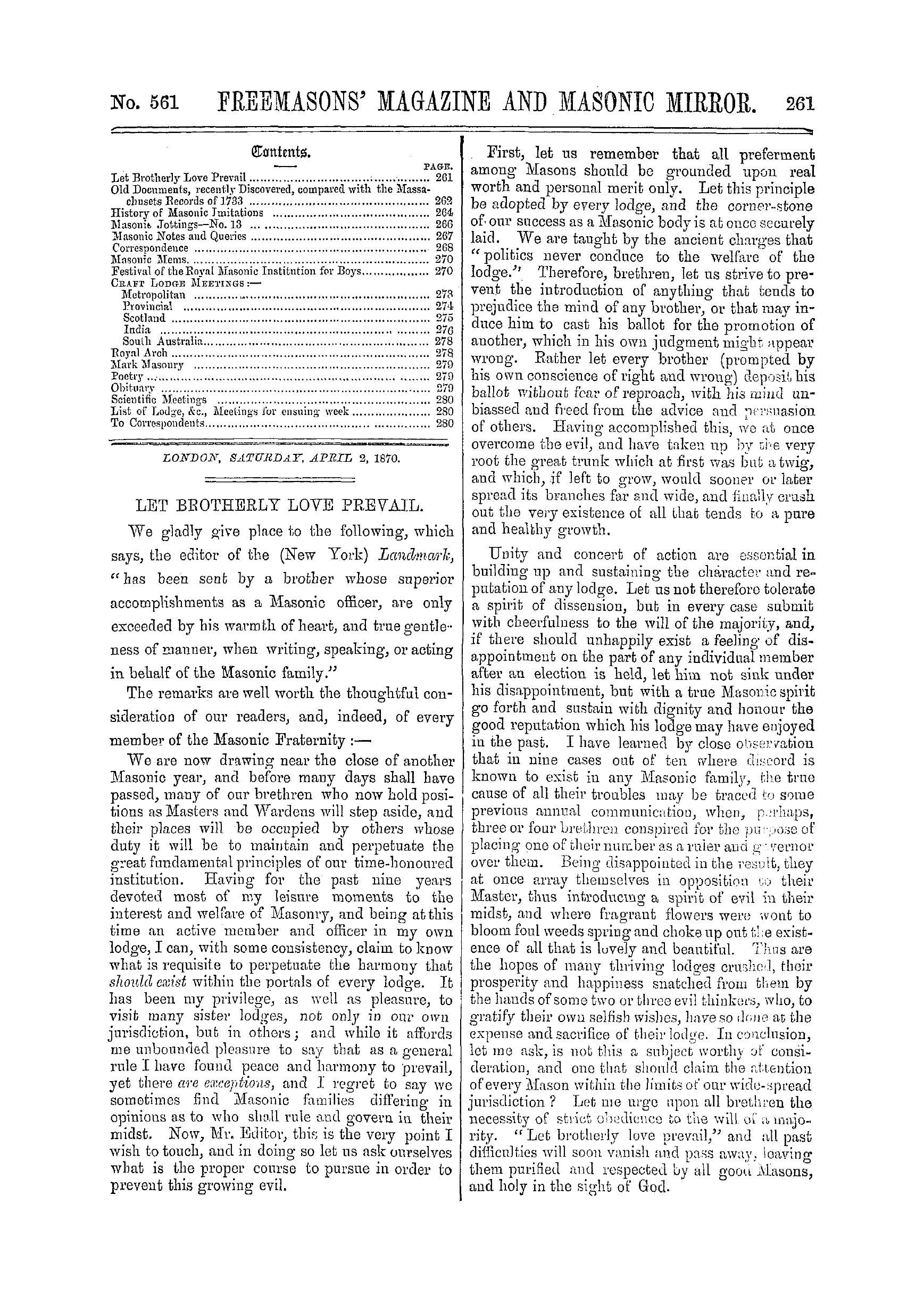 The Freemasons' Monthly Magazine