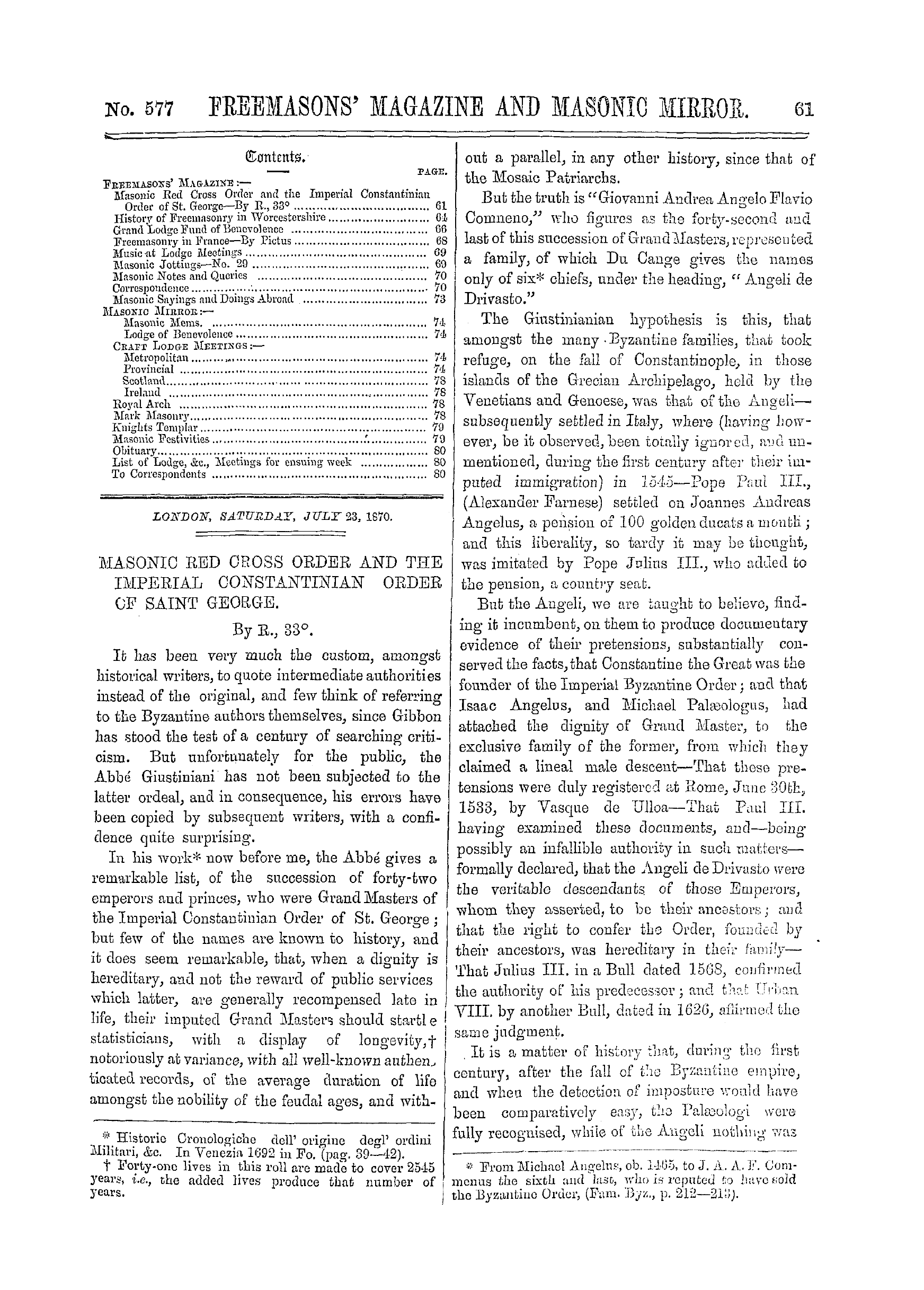 The Freemasons' Monthly Magazine