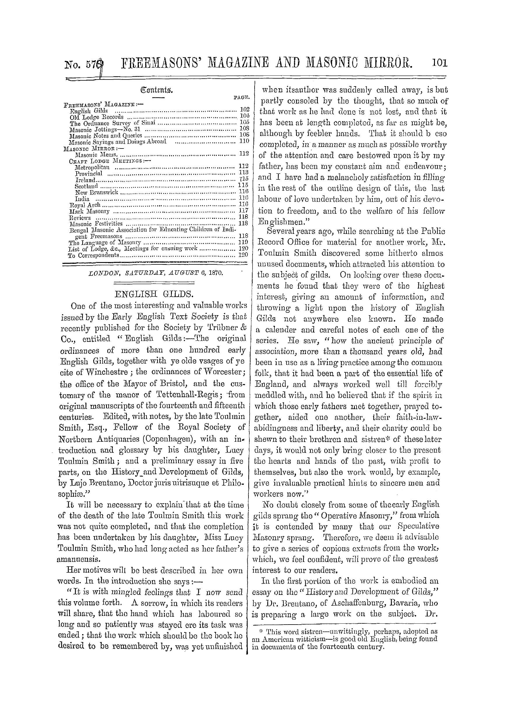 The Freemasons' Monthly Magazine