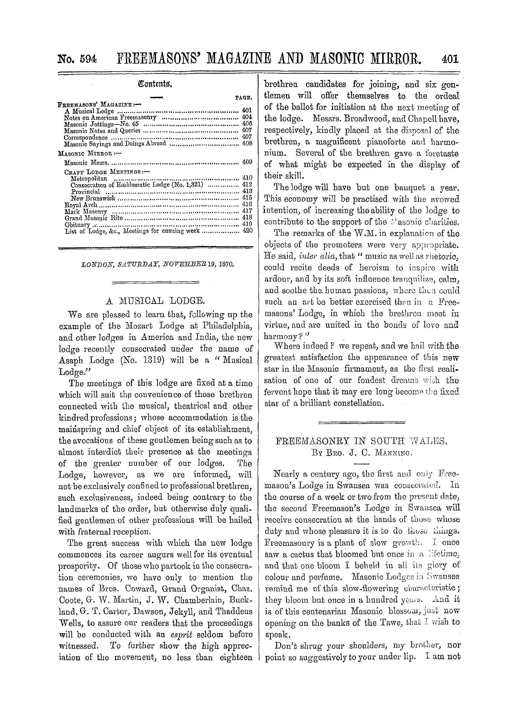 The Freemasons' Monthly Magazine