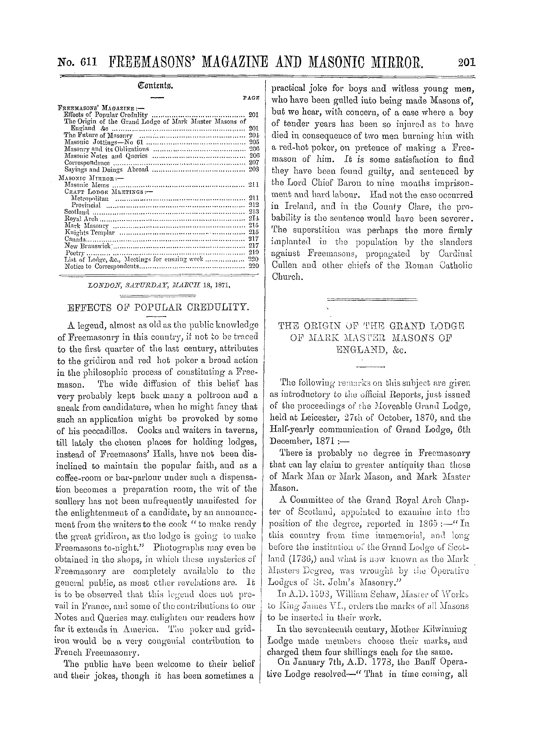 The Freemasons' Monthly Magazine