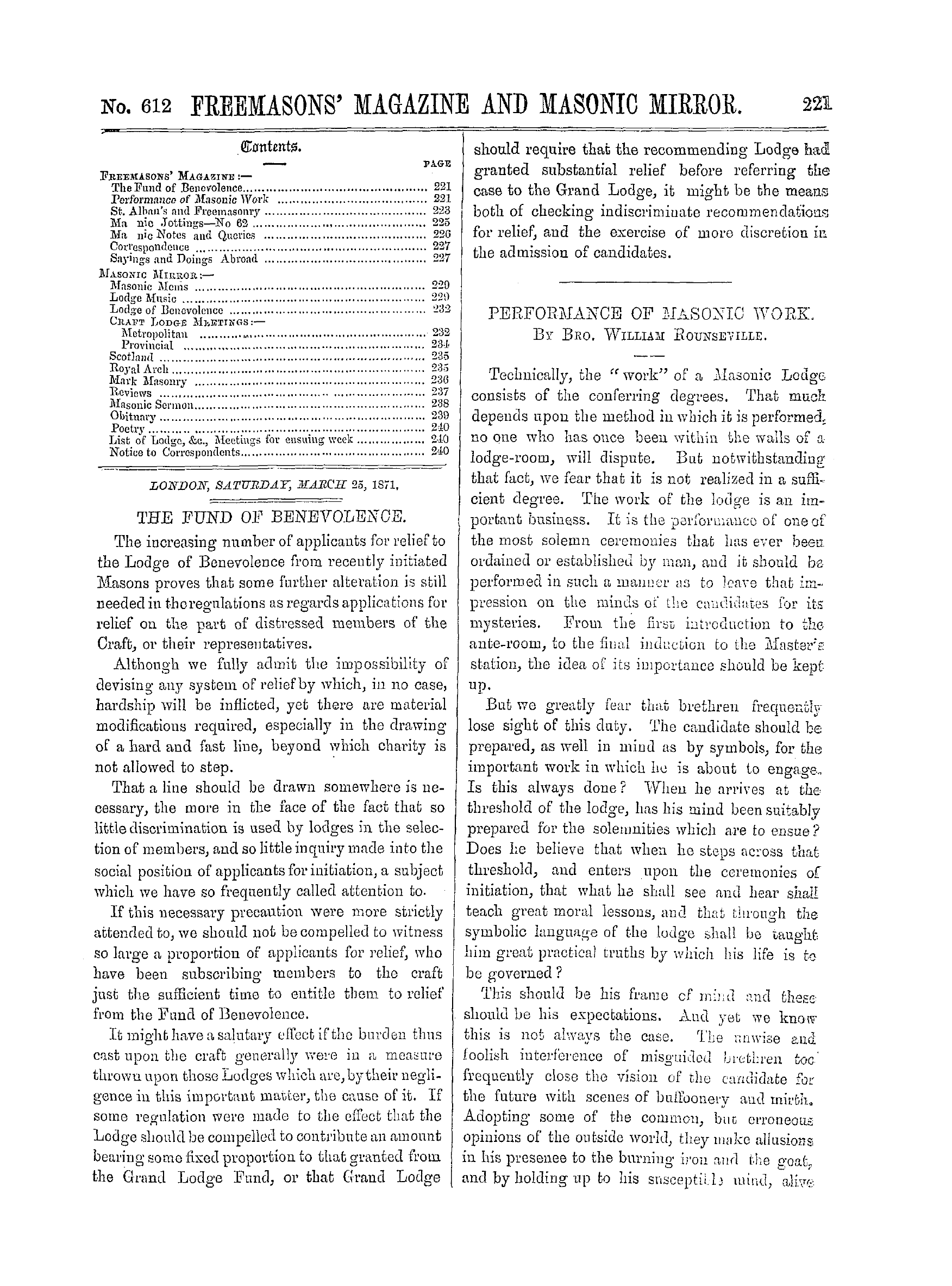 The Freemasons' Monthly Magazine