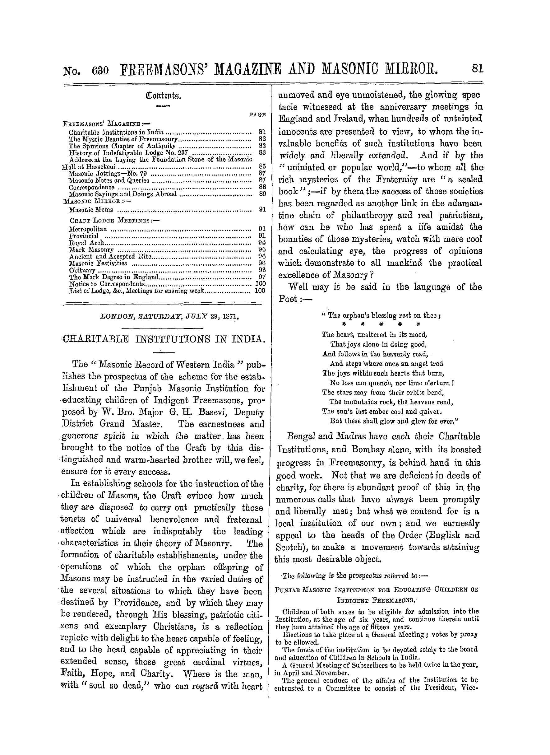 The Freemasons' Monthly Magazine