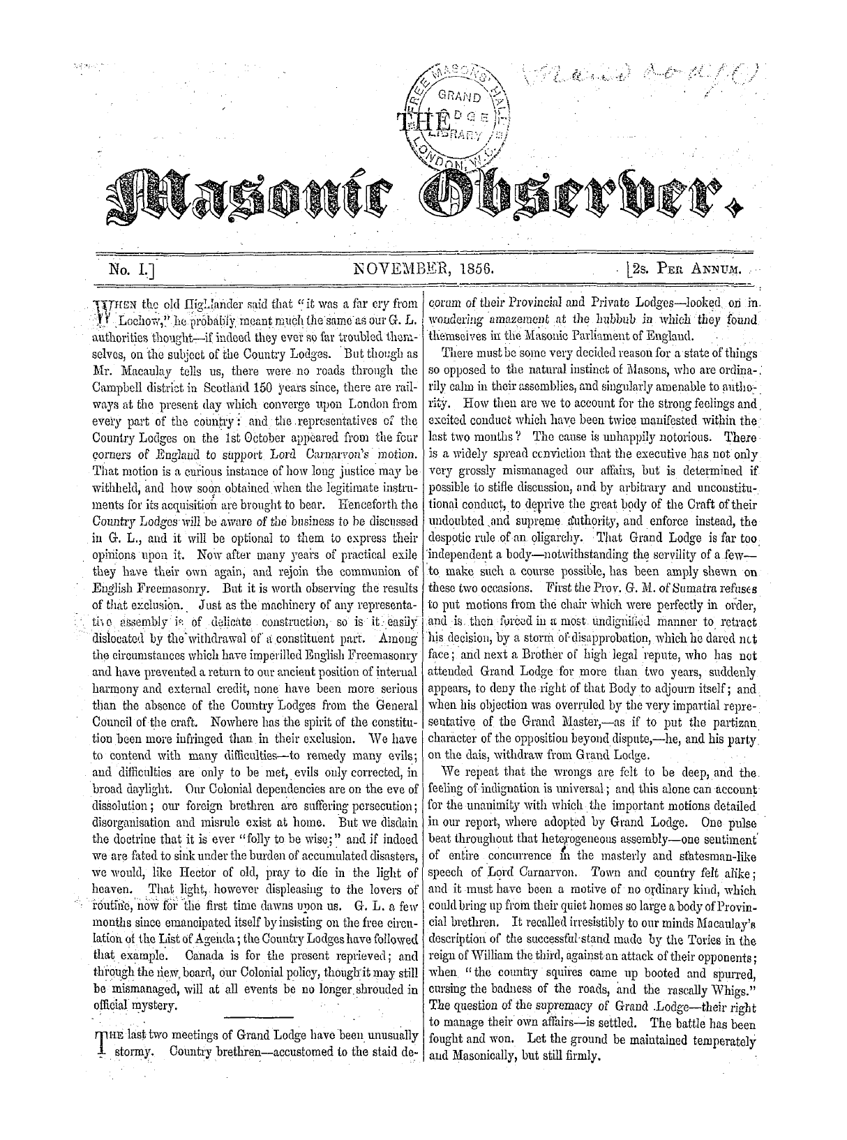 The Masonic Observer