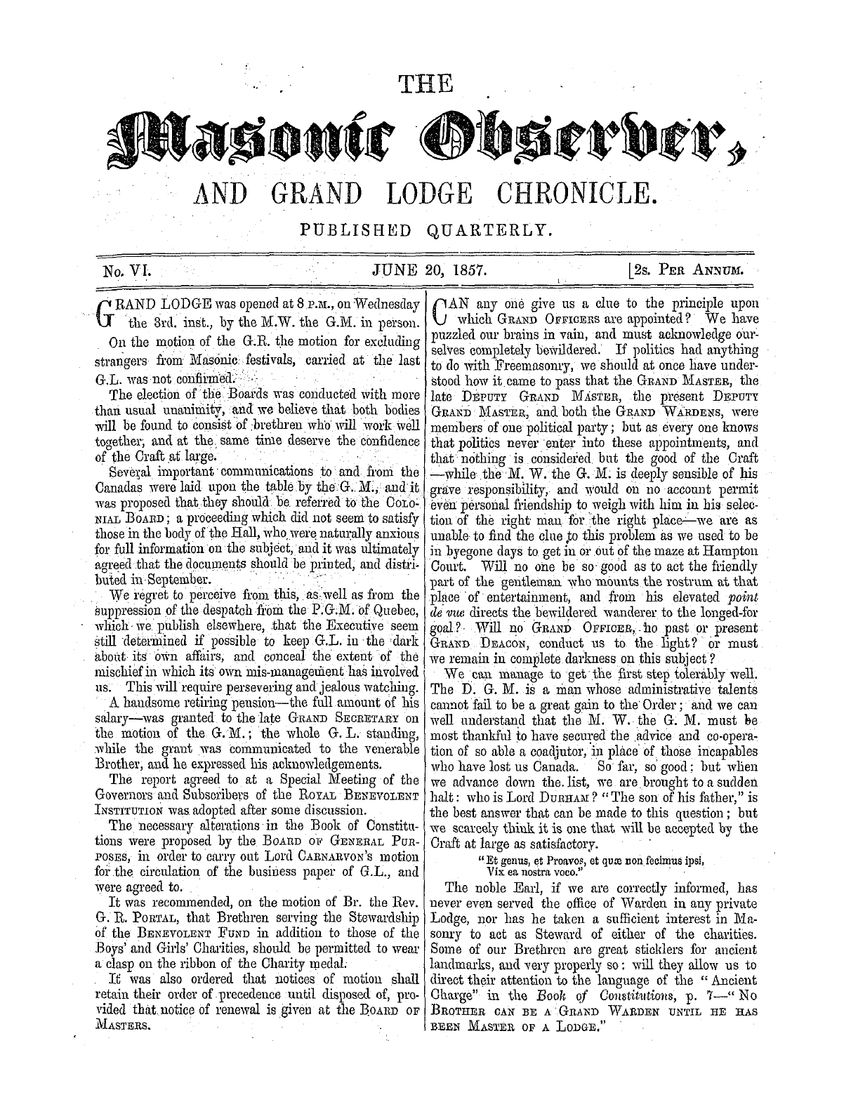 The Masonic Observer