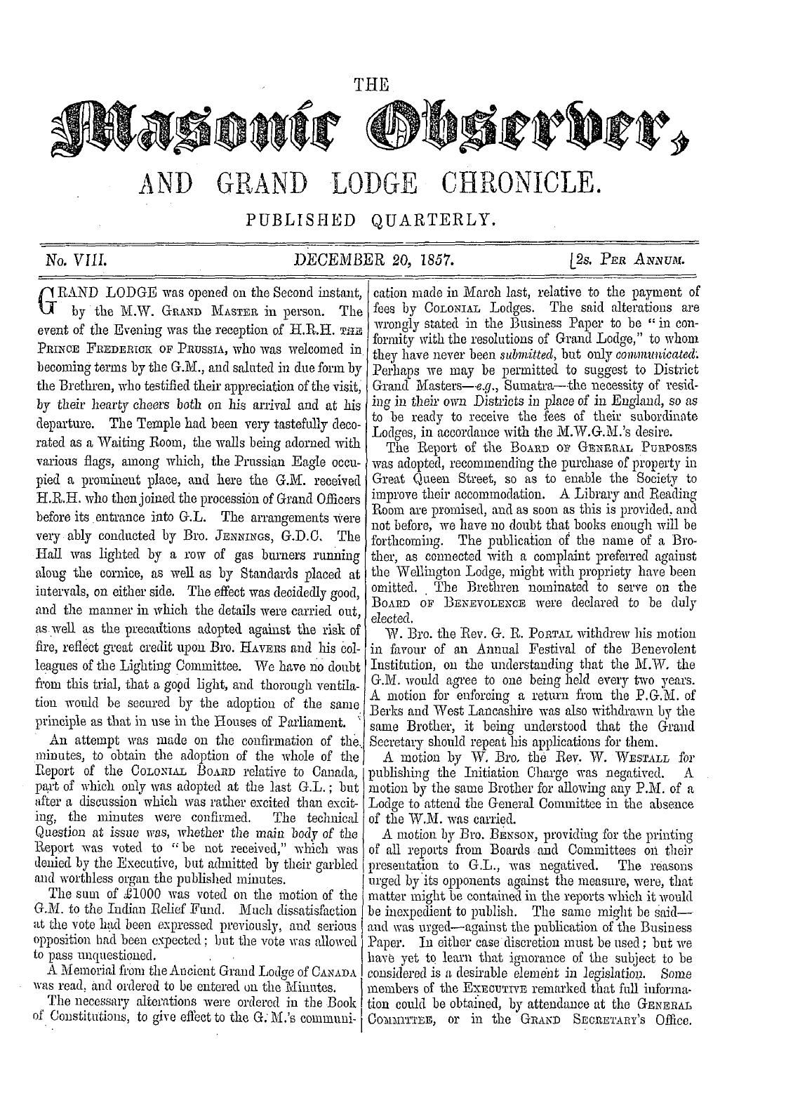 The Masonic Observer