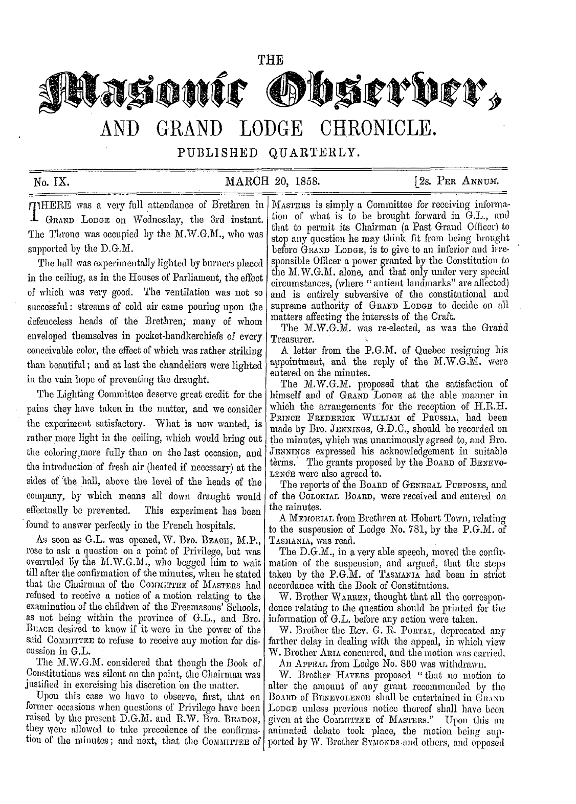 The Masonic Observer