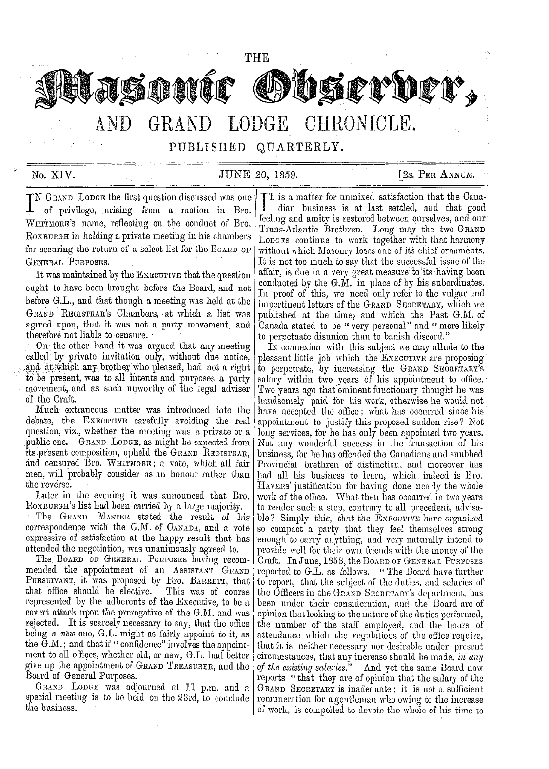 The Masonic Observer