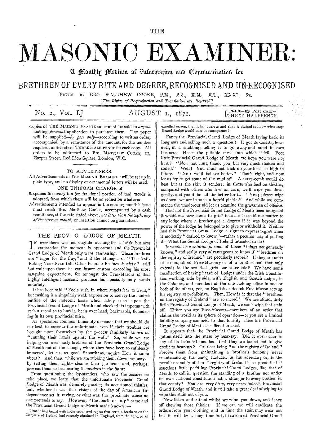 The Masonic Examiner